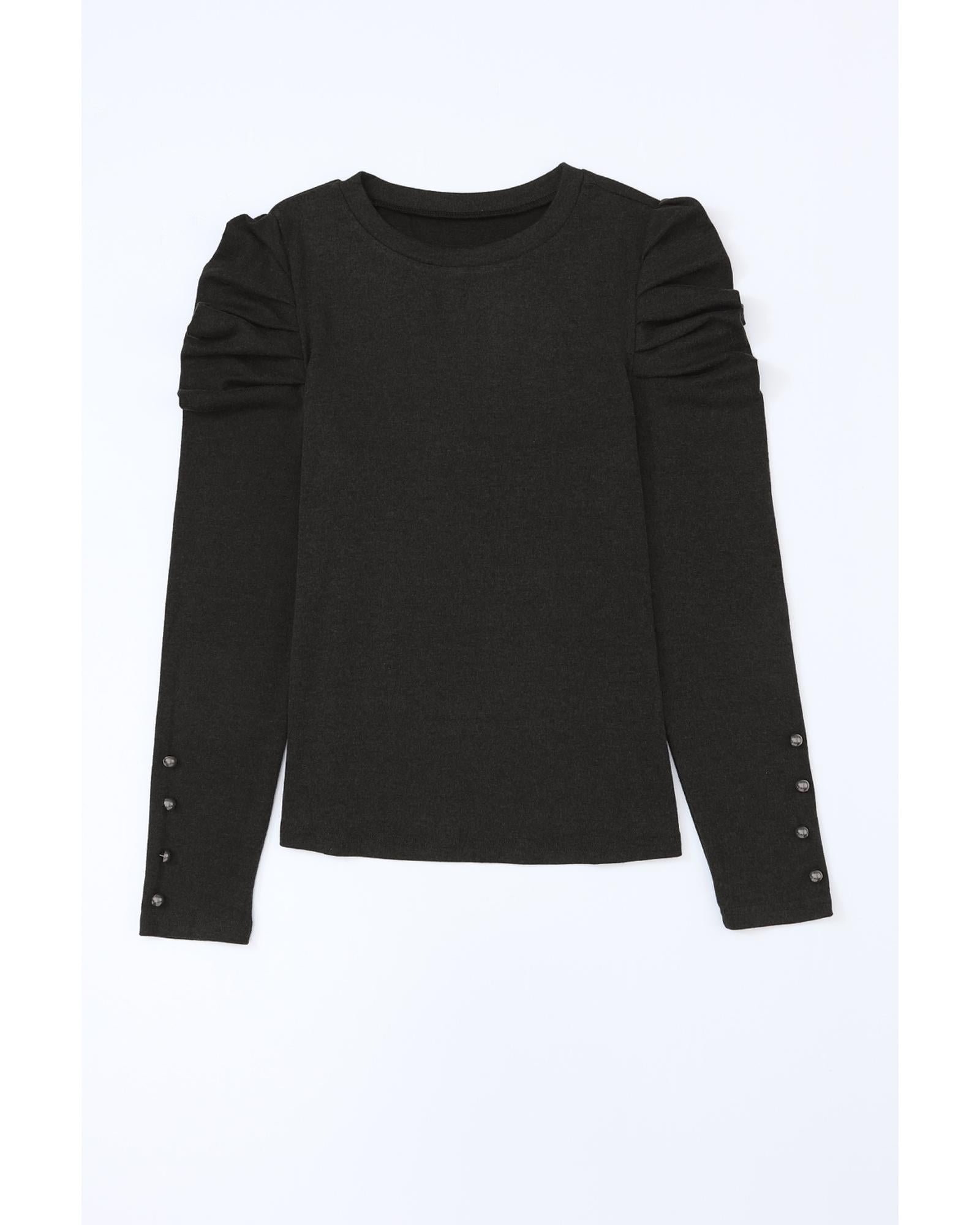 Azura Exchange Buttoned Puff Long Sleeve Sheath Top - XL 3