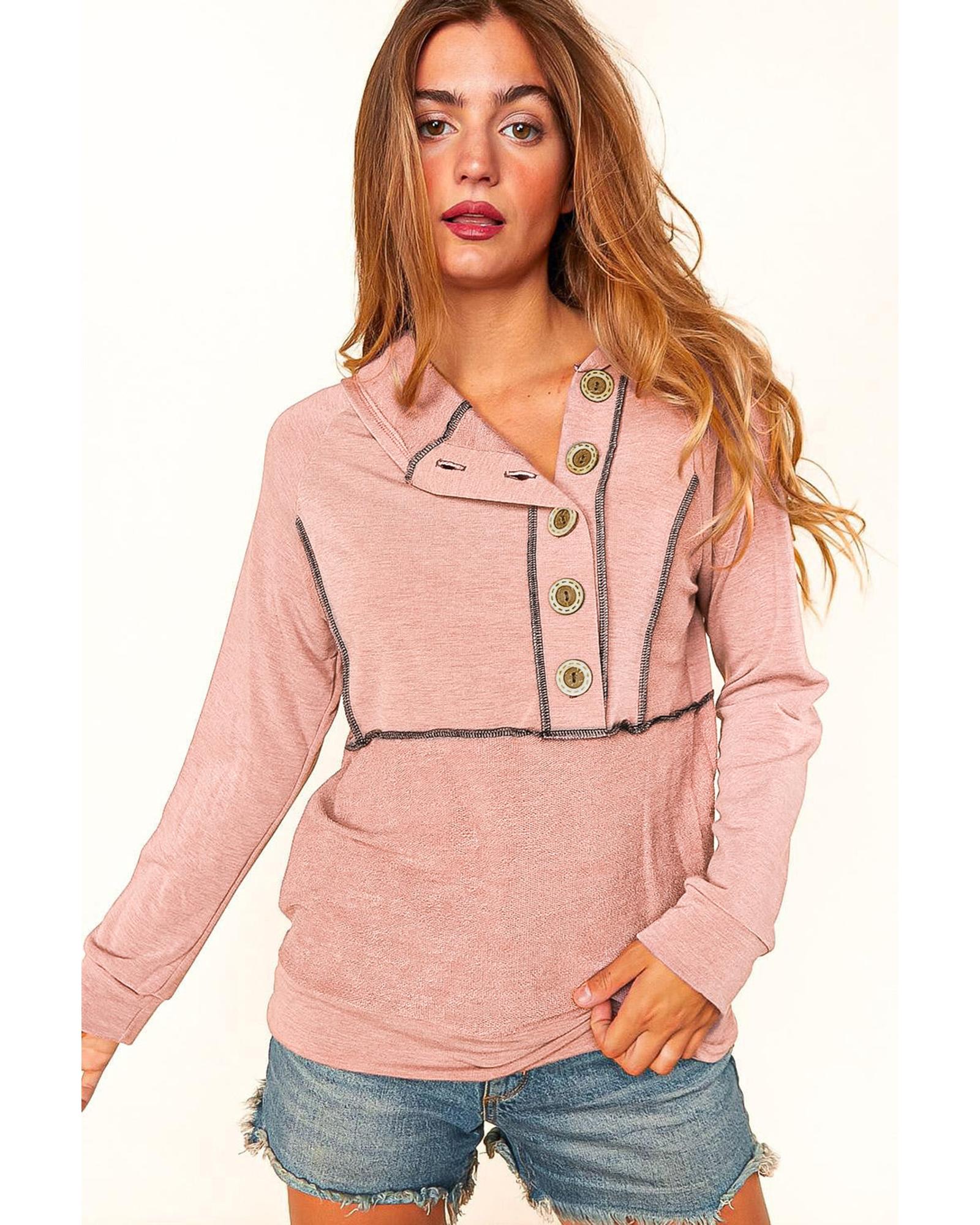 Azura Exchange Princess Line Out Seam Hoodie with Front Buttons - XL 4