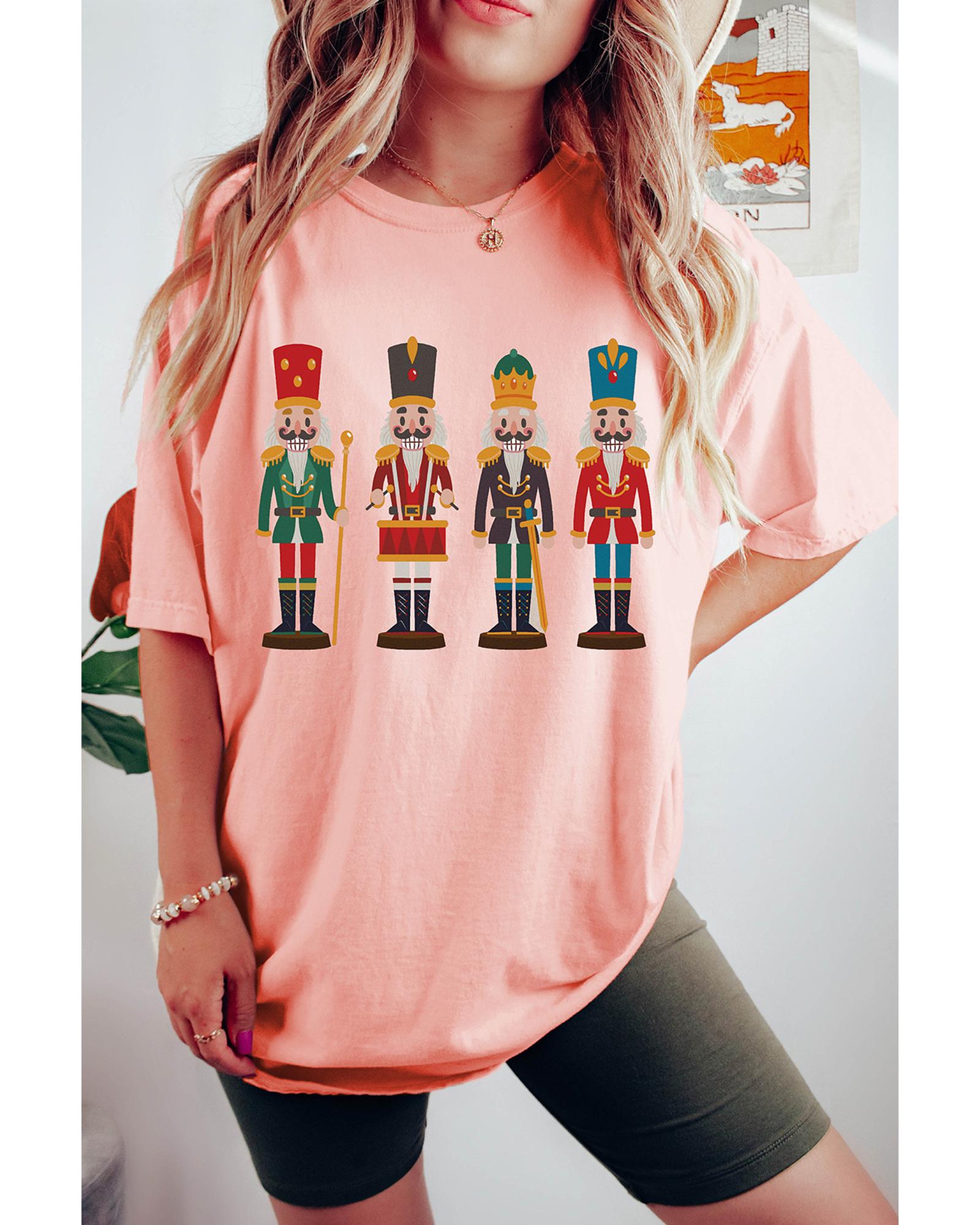 Pink Cute Nutcracker Graphic Crewneck Christmas T Shirt - M 5