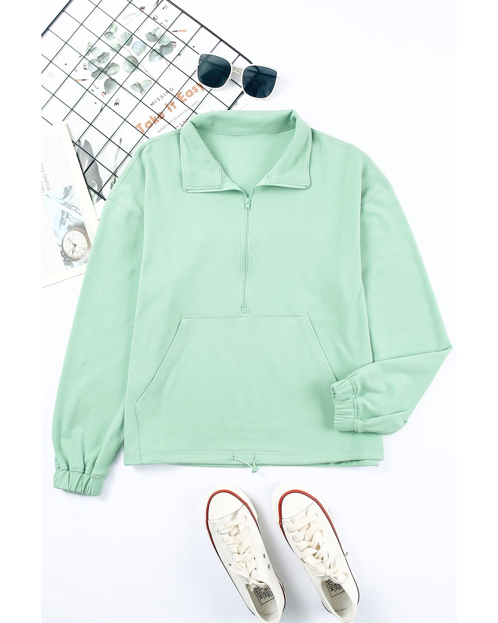 Azura Exchange Front Zip Pocket Sweatshirt - L 4
