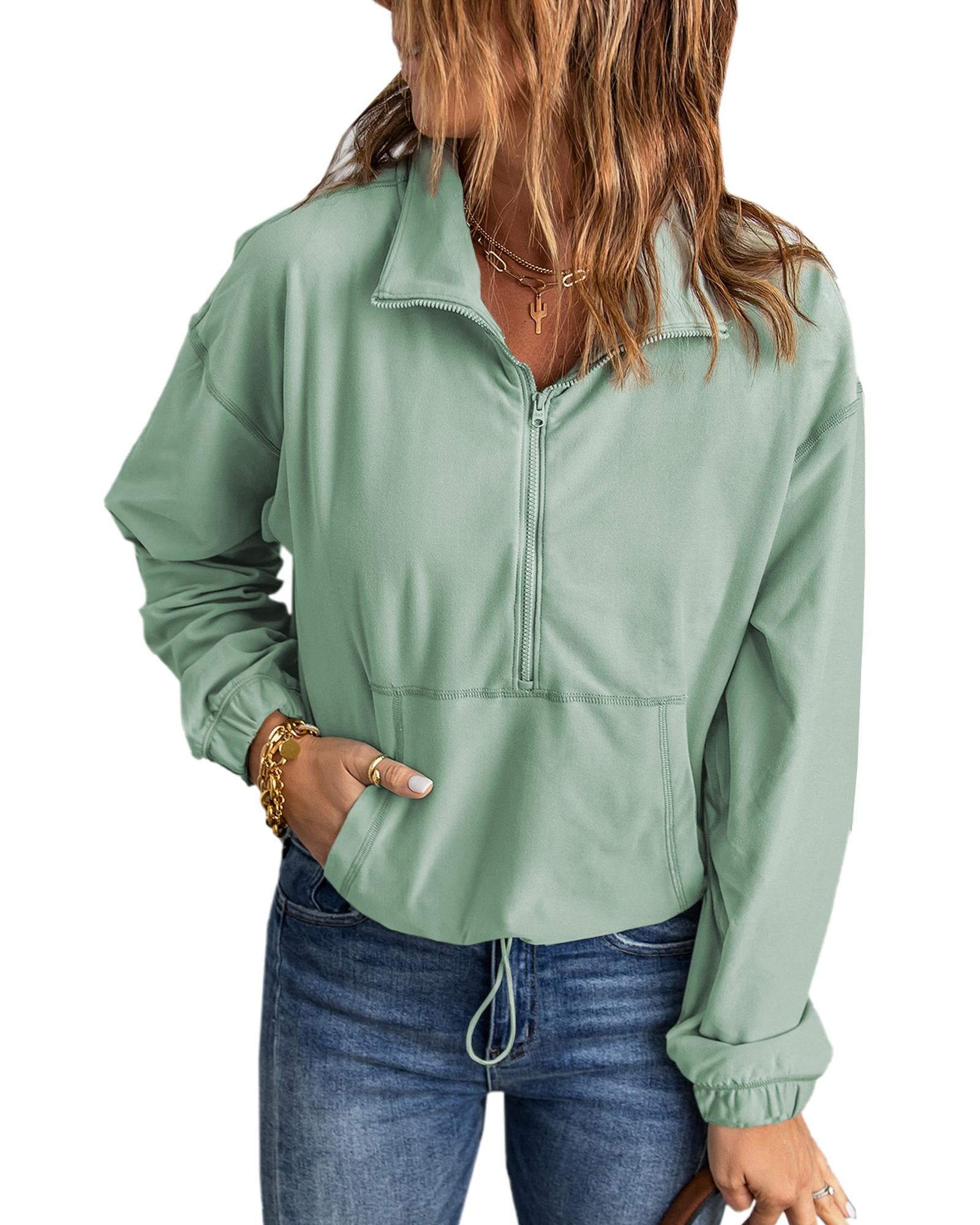 Azura Exchange Front Zip Pocket Sweatshirt - L 8