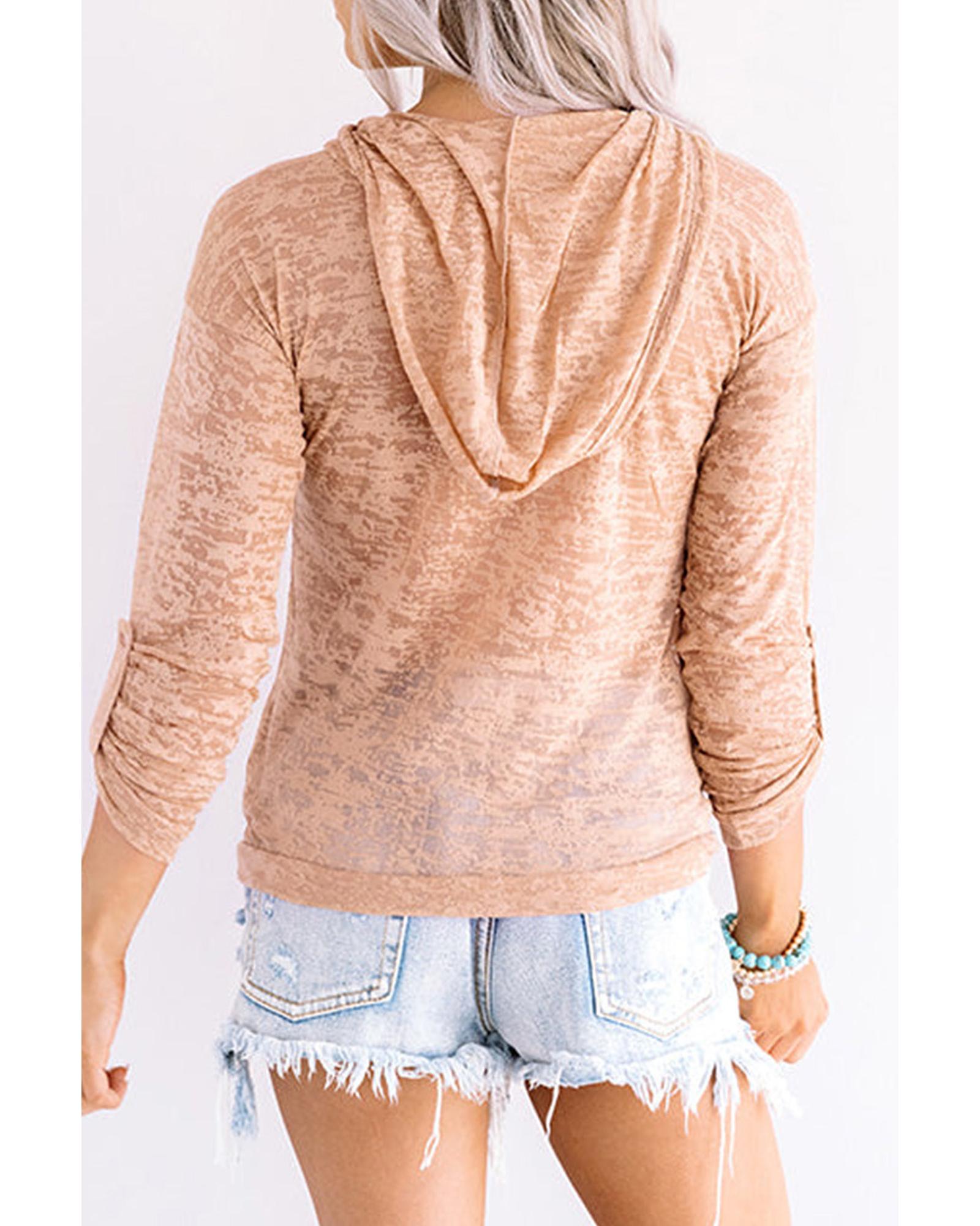 Azura Exchange Khaki Drawstring Hoodie with Kangaroo Pocket - 2XL 5