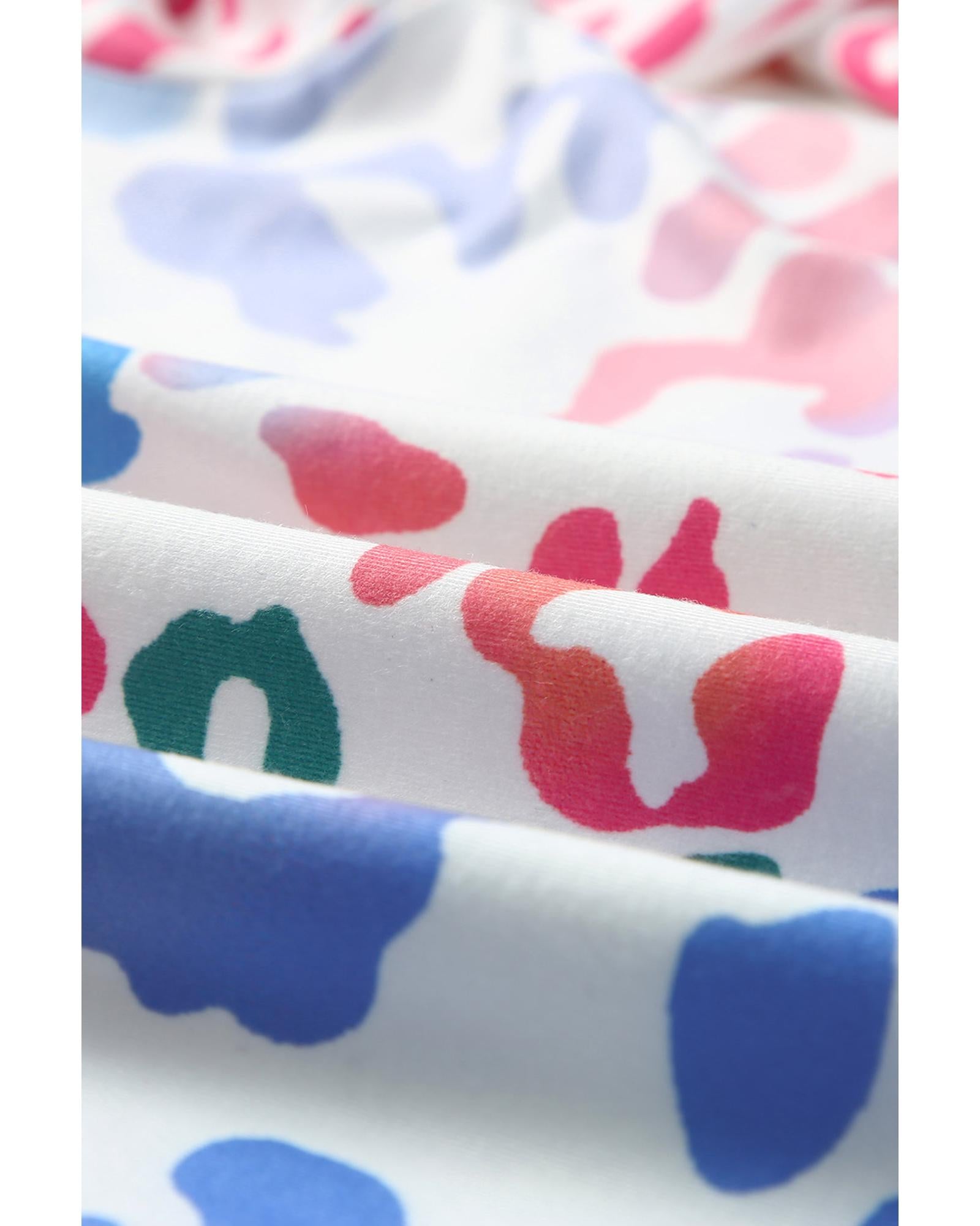 Azura Exchange Leopard Drawstring Hoodie with Colorful Splicing - M 3