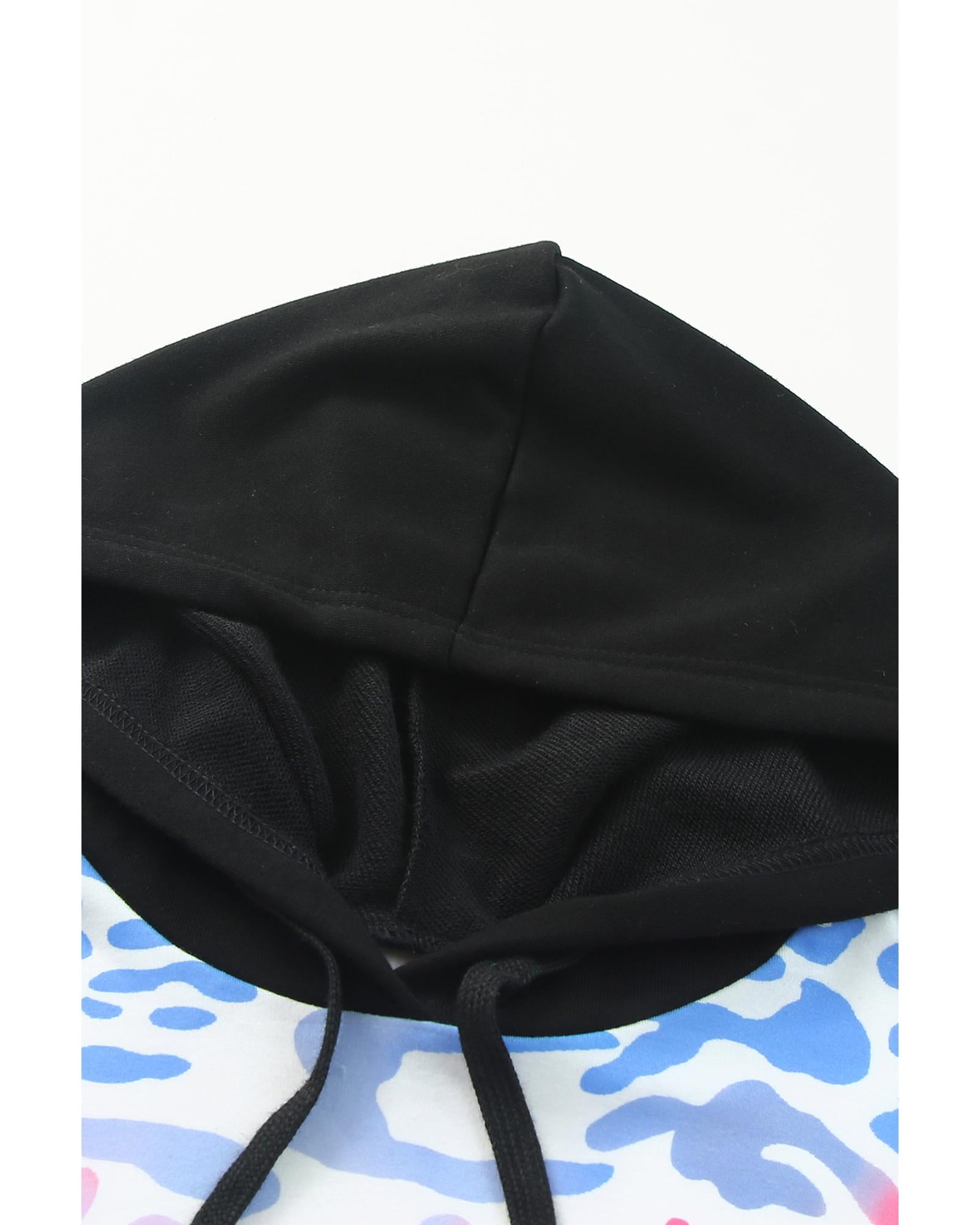 Azura Exchange Leopard Drawstring Hoodie with Colorful Splicing - S 7