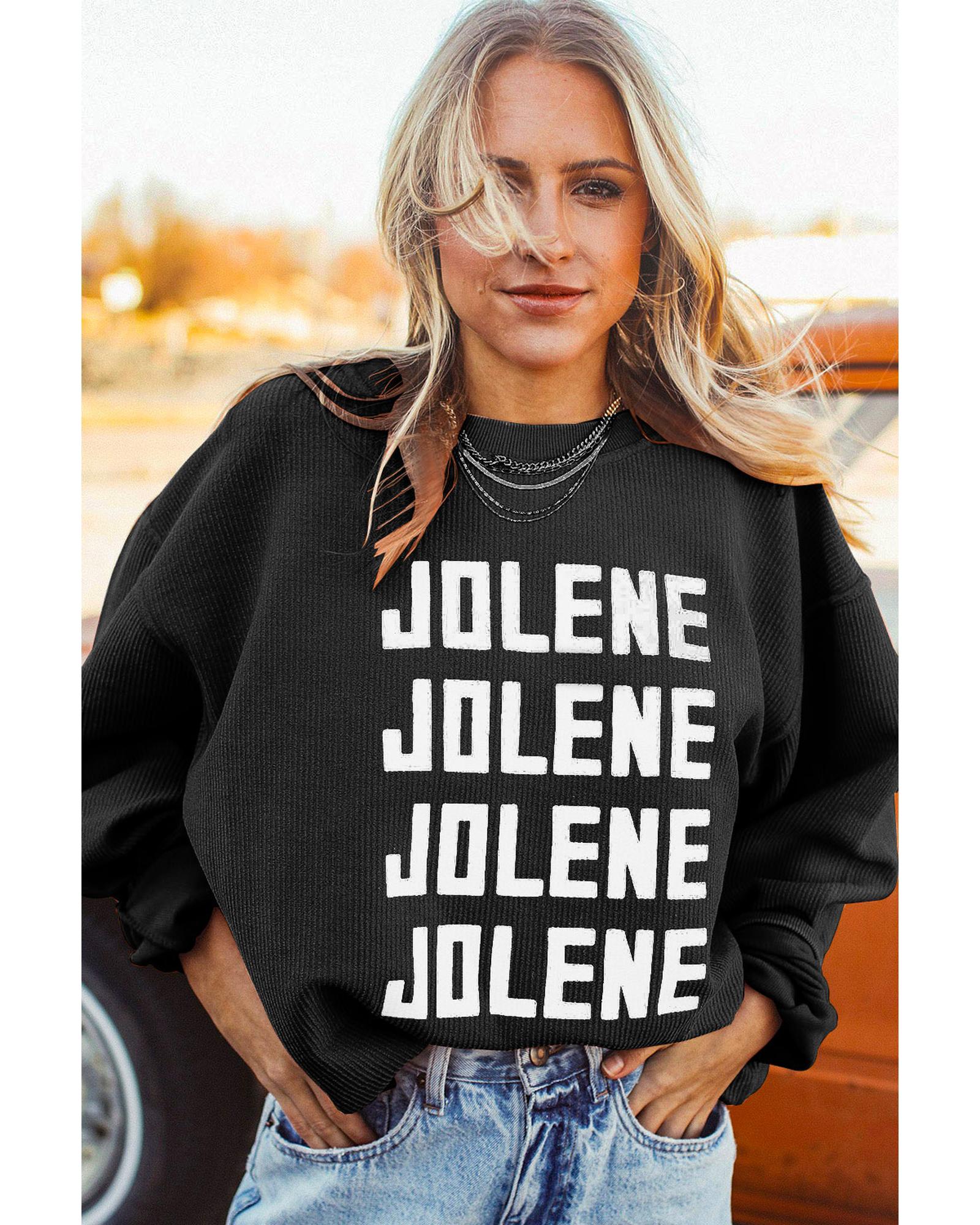 Black JOLENE Ribbed Corded Oversized Sweatshirt - 2XL