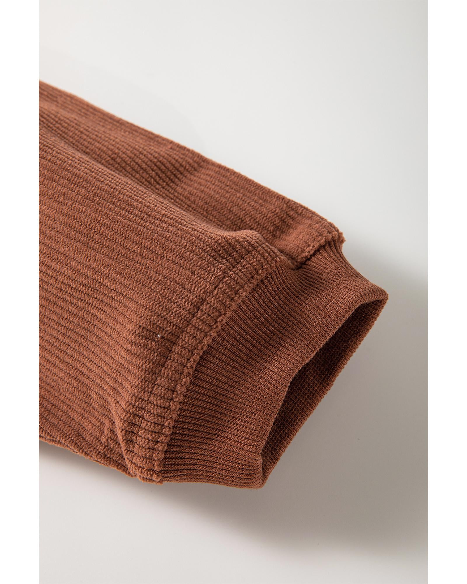 Chestnut Ribbed Corduroy Oversized Sweatshirt - 2XL 7