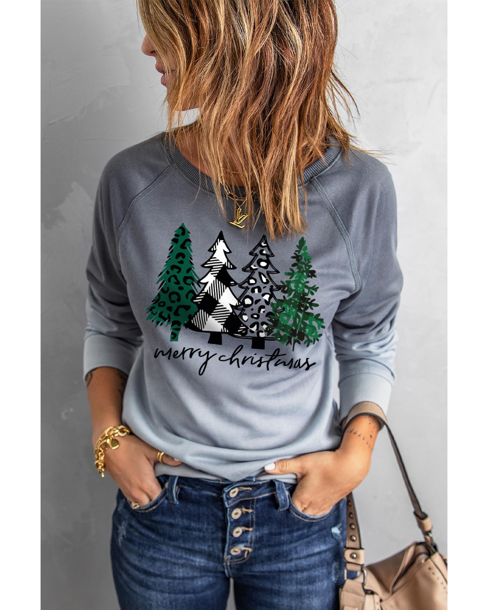 Azura Exchange Merry Christmas Tree Graphic Sweatshirt - 2XL 3