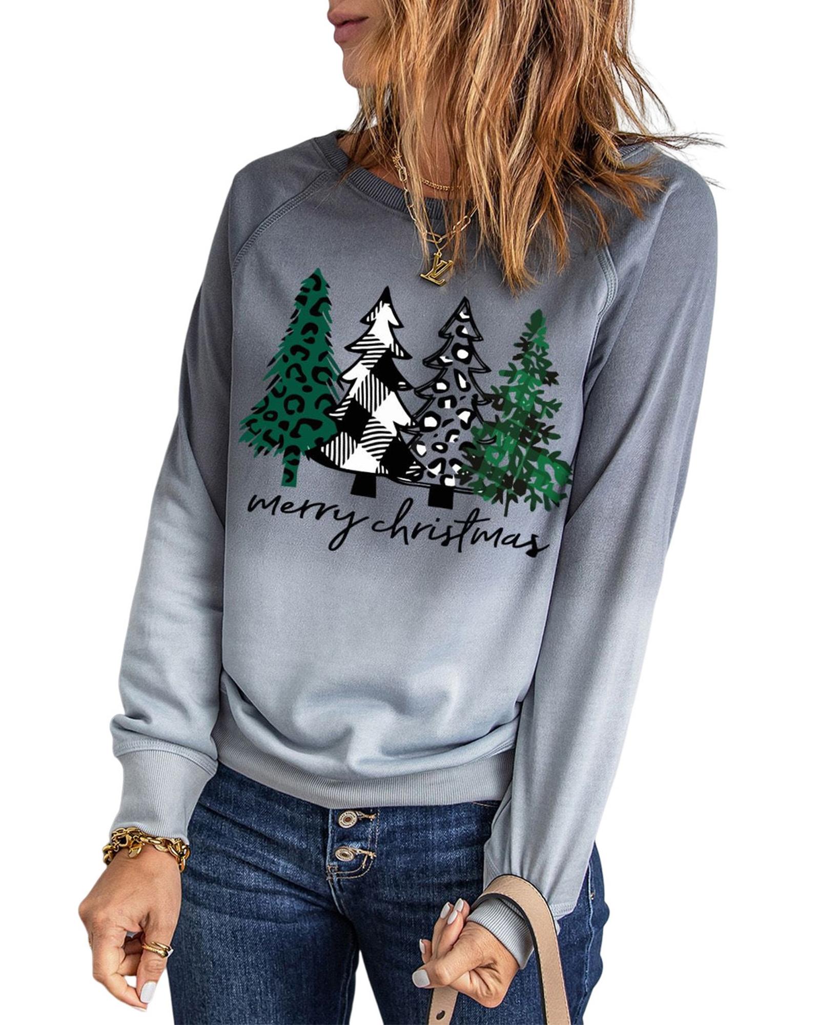 Azura Exchange Merry Christmas Tree Graphic Sweatshirt - 2XL 4