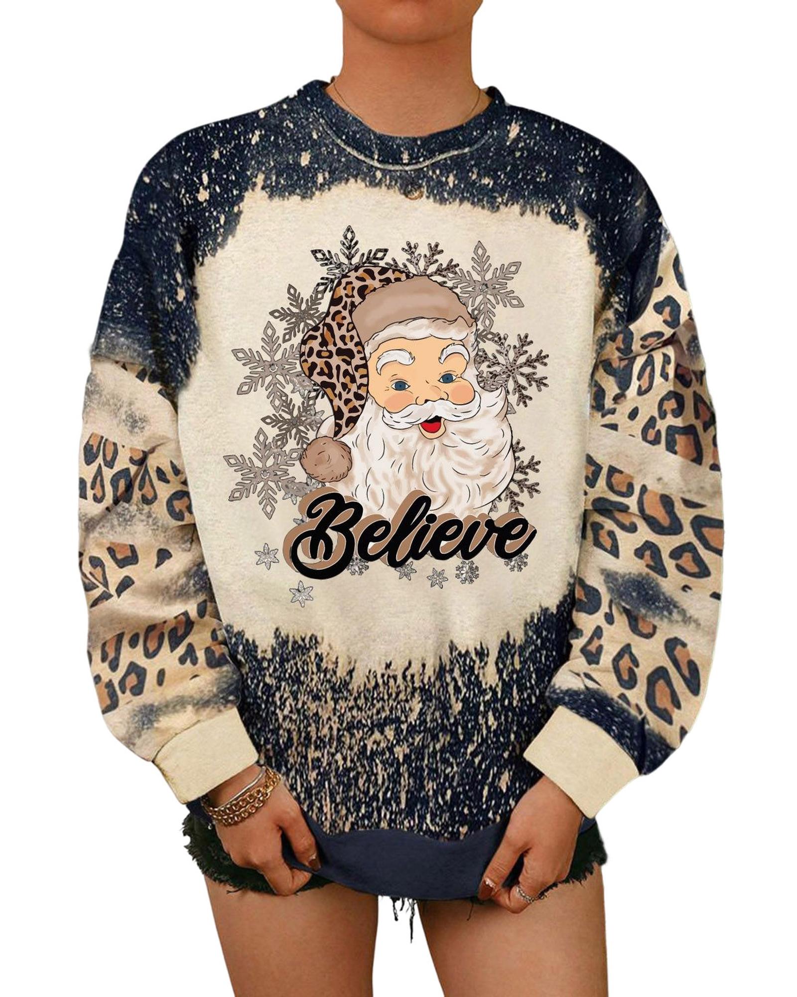 Azura Exchange Santa Clause Bleach Print Graphic Sweatshirt - 2XL 5