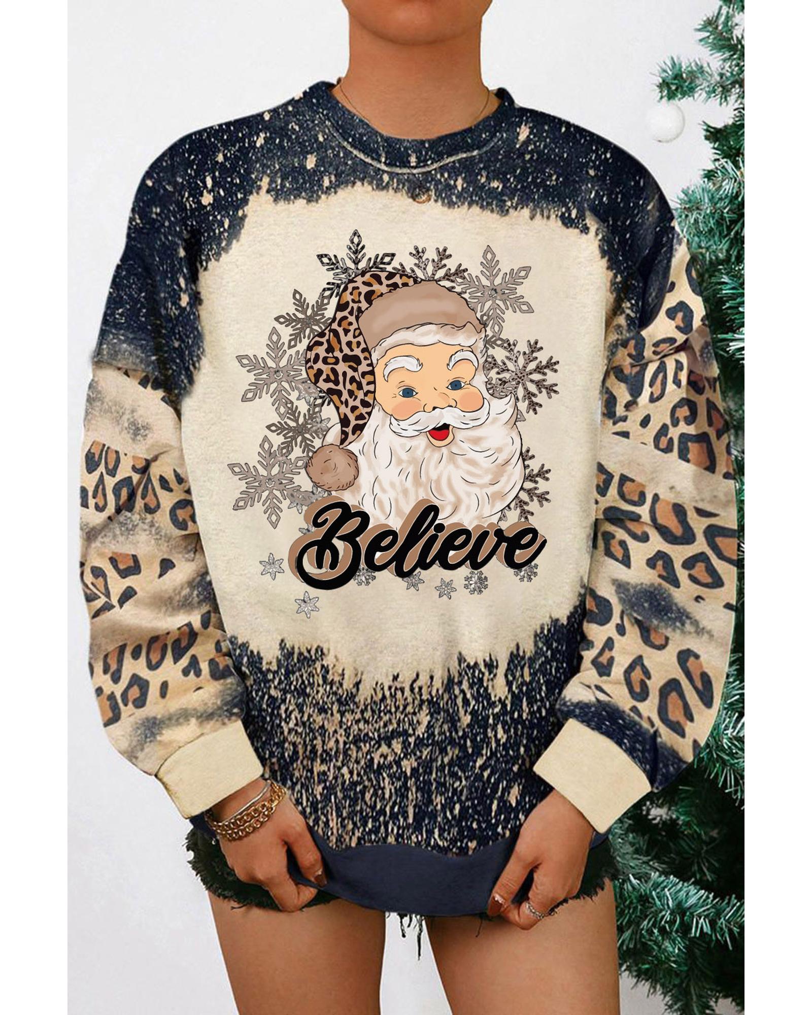 Azura Exchange Santa Clause Bleach Print Graphic Sweatshirt - M 4