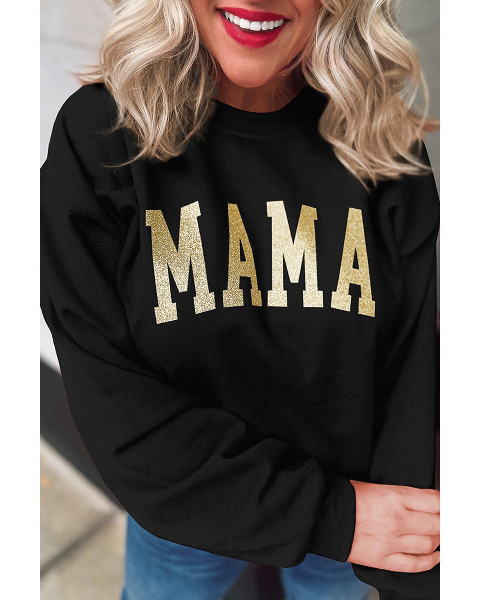 Azura Exchange MAMA Glitter Graphic Sweatshirt - S 3