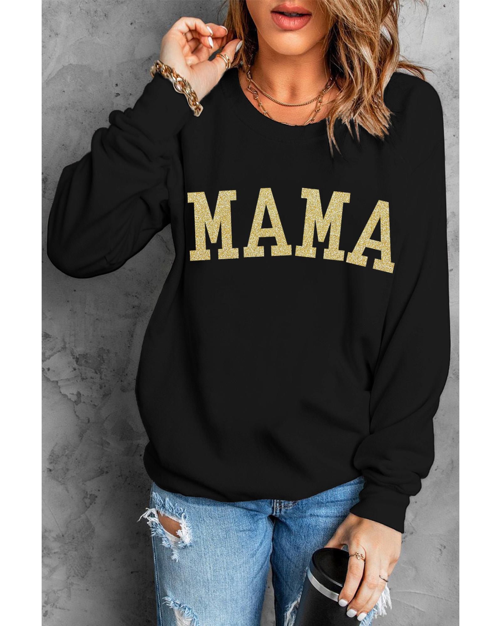 Azura Exchange MAMA Glitter Graphic Sweatshirt - S 4