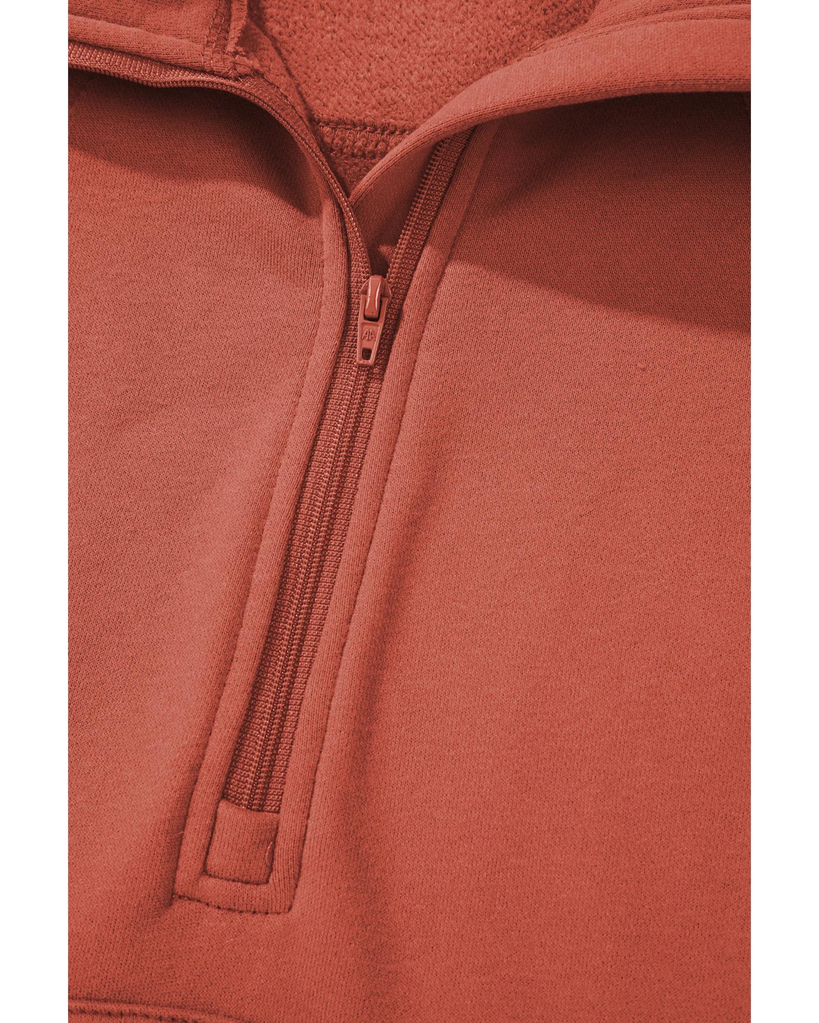Flamingo Fleece Lined Zip Up Stand Collar Thumbhole Sleeve Sweatshirt - M 6