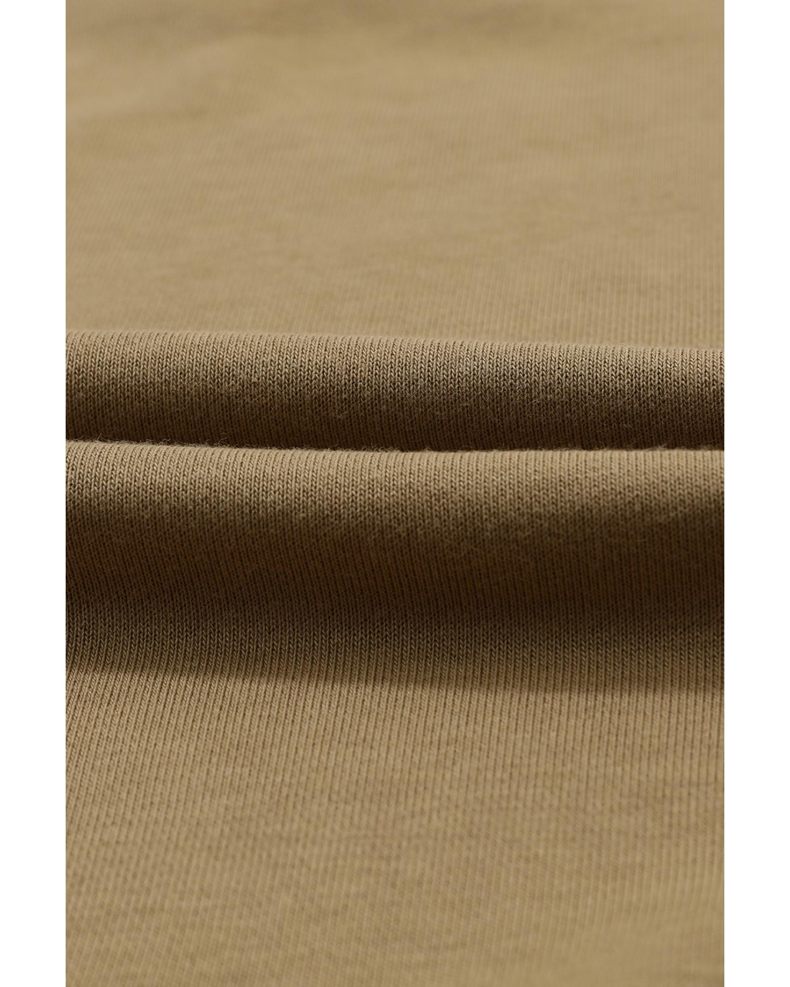 Brown Colorblock Patchwork Pullover Hoodie - L 6