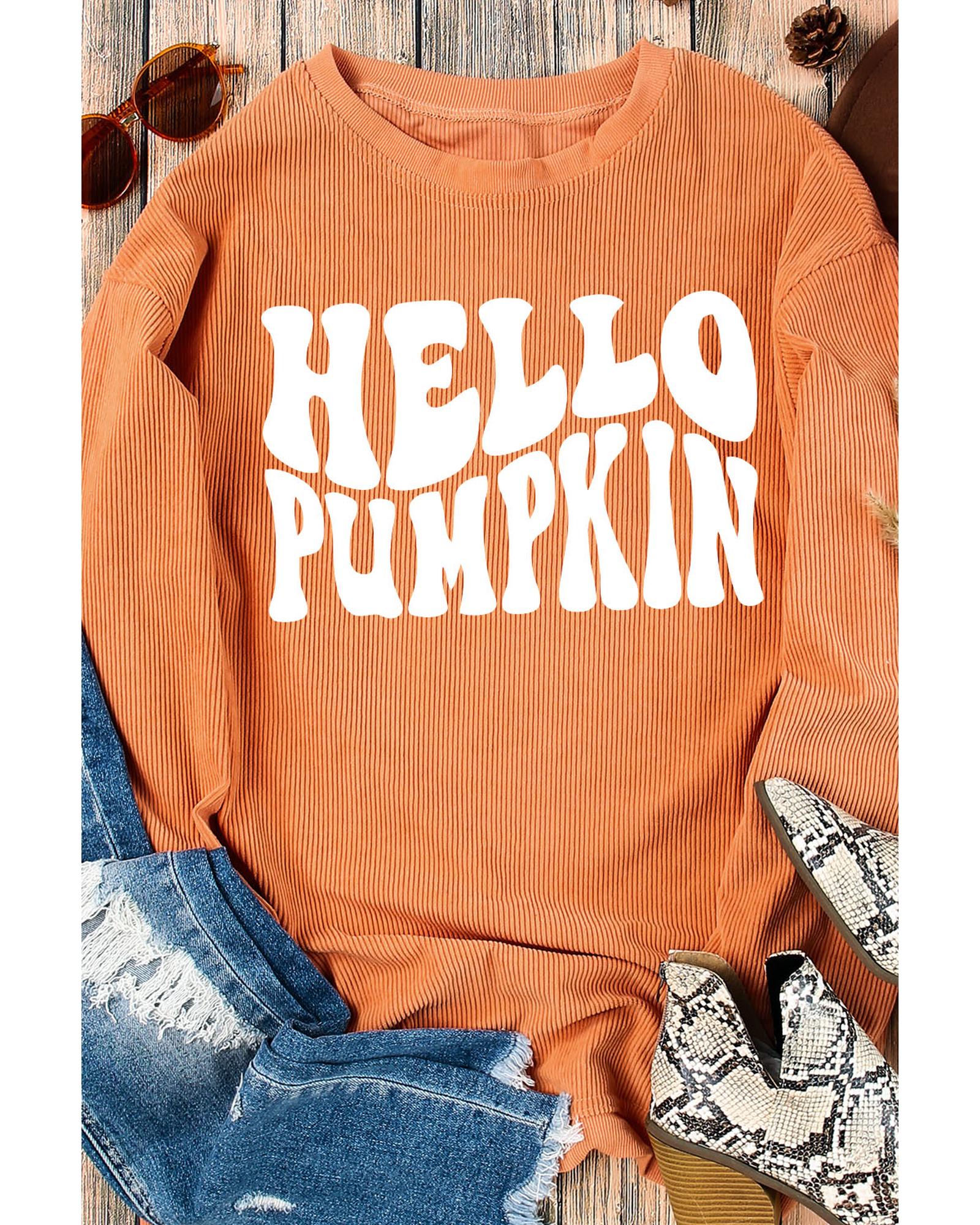 Azura Exchange HELLO PUMPKIN Graphic Corded Sweatshirt - 2XL 4