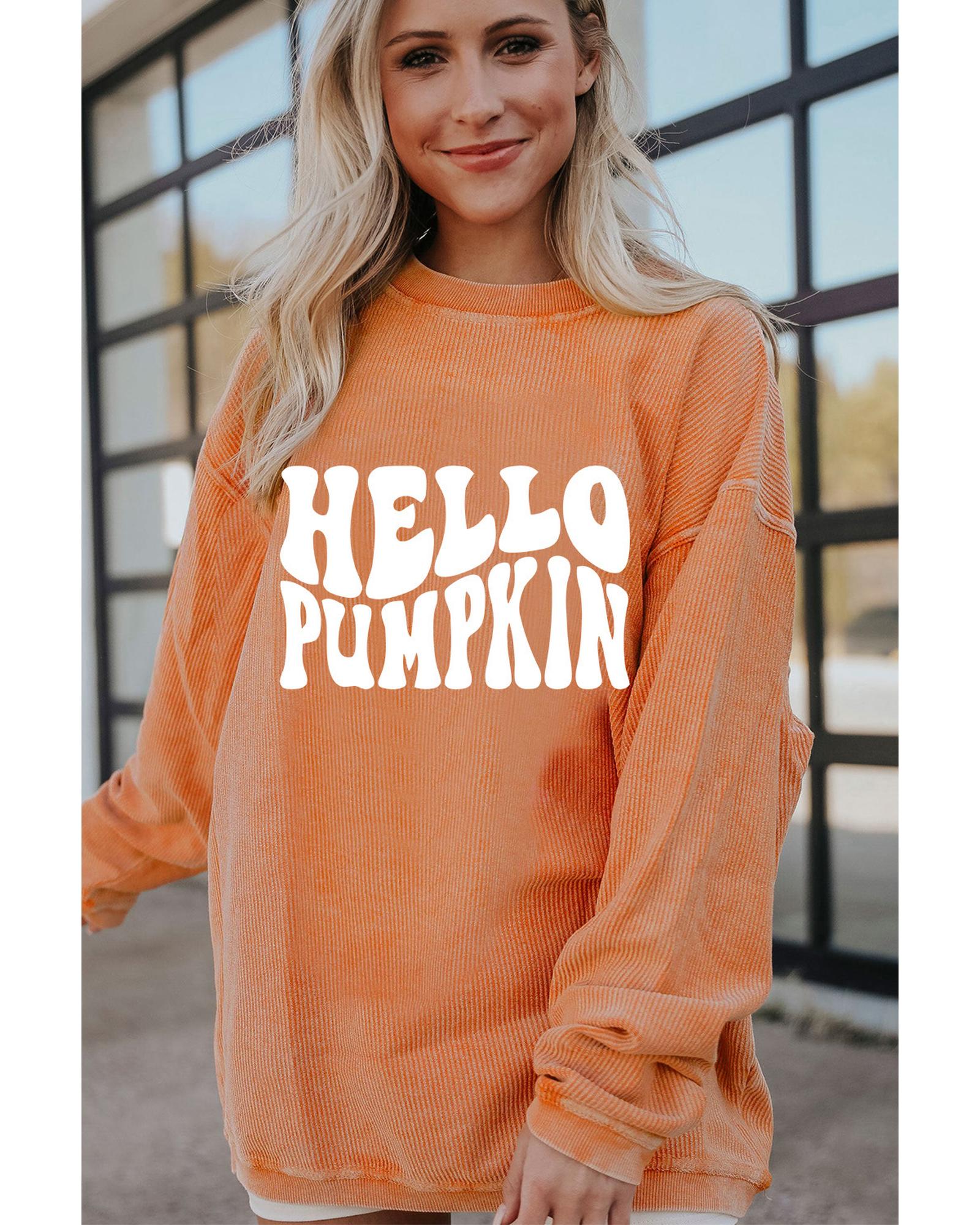 Azura Exchange HELLO PUMPKIN Graphic Corded Sweatshirt - 2XL 6