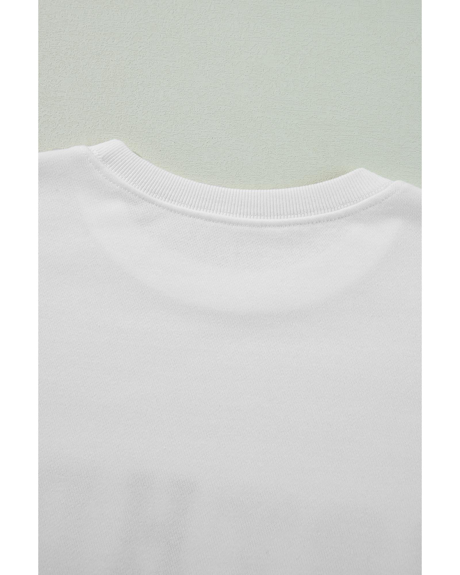 White BIRTHDAY QUEEN Graphic Balloon Sleeve Sweatshirt - M 4