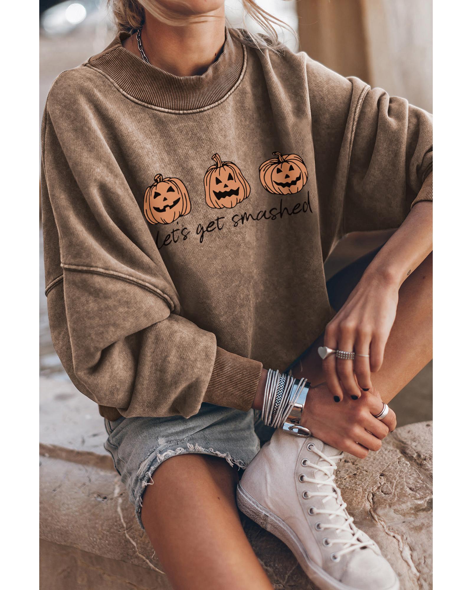 Azura Exchange Lets Get Smashed Halloween Pumpkin Graphic Sweatshirt - 2XL 3