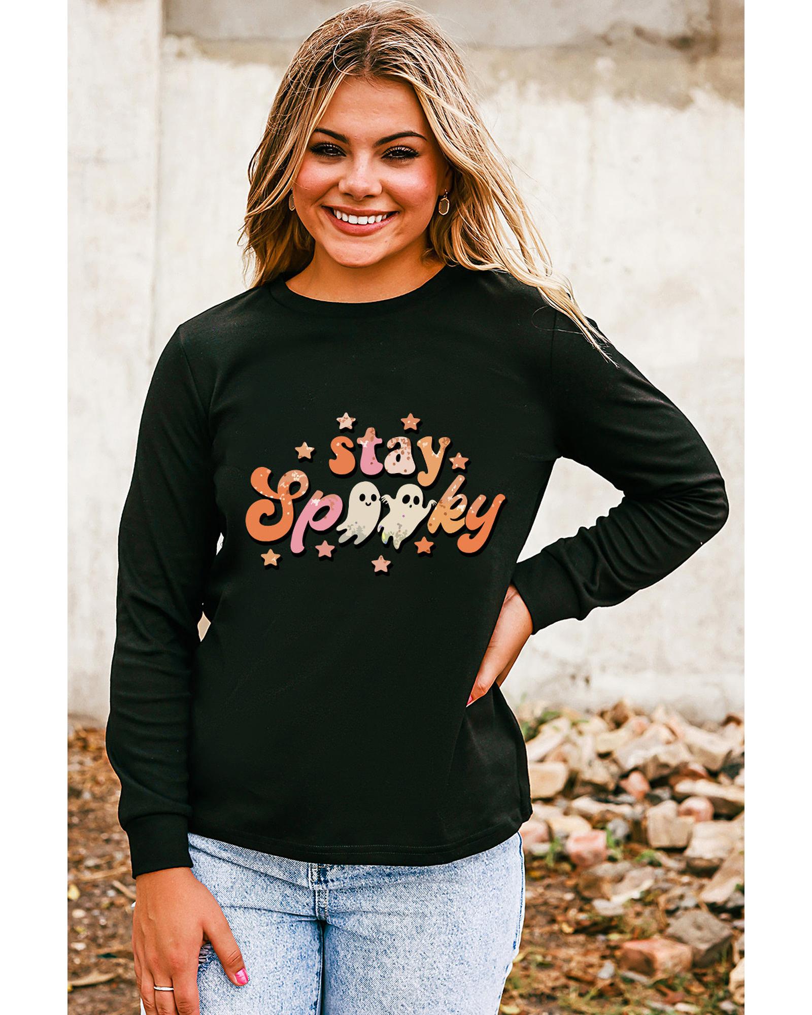 Black Halloween stay Spooky Graphic Sweatshirt - XL 3