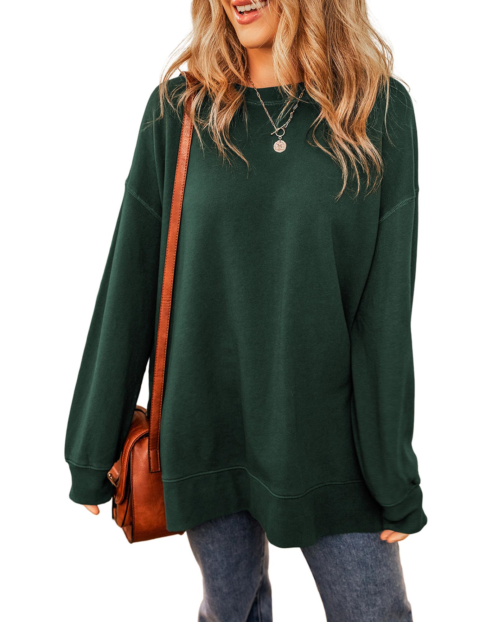 Duffel Oversized Drop Shoulder Split Hem Sweatshirt - M
