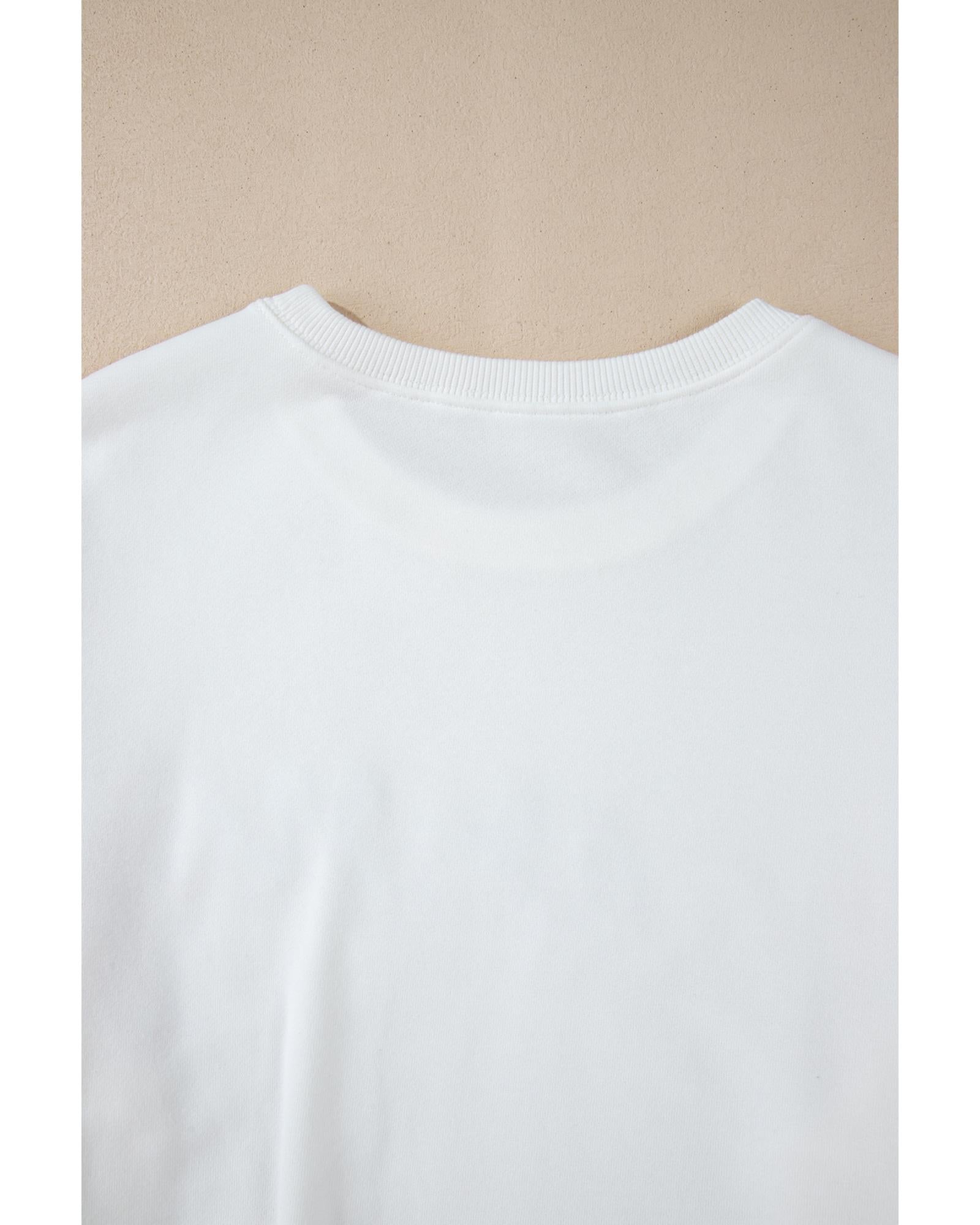 White MERRY Graphic Pullover Sweatshirt - L 5