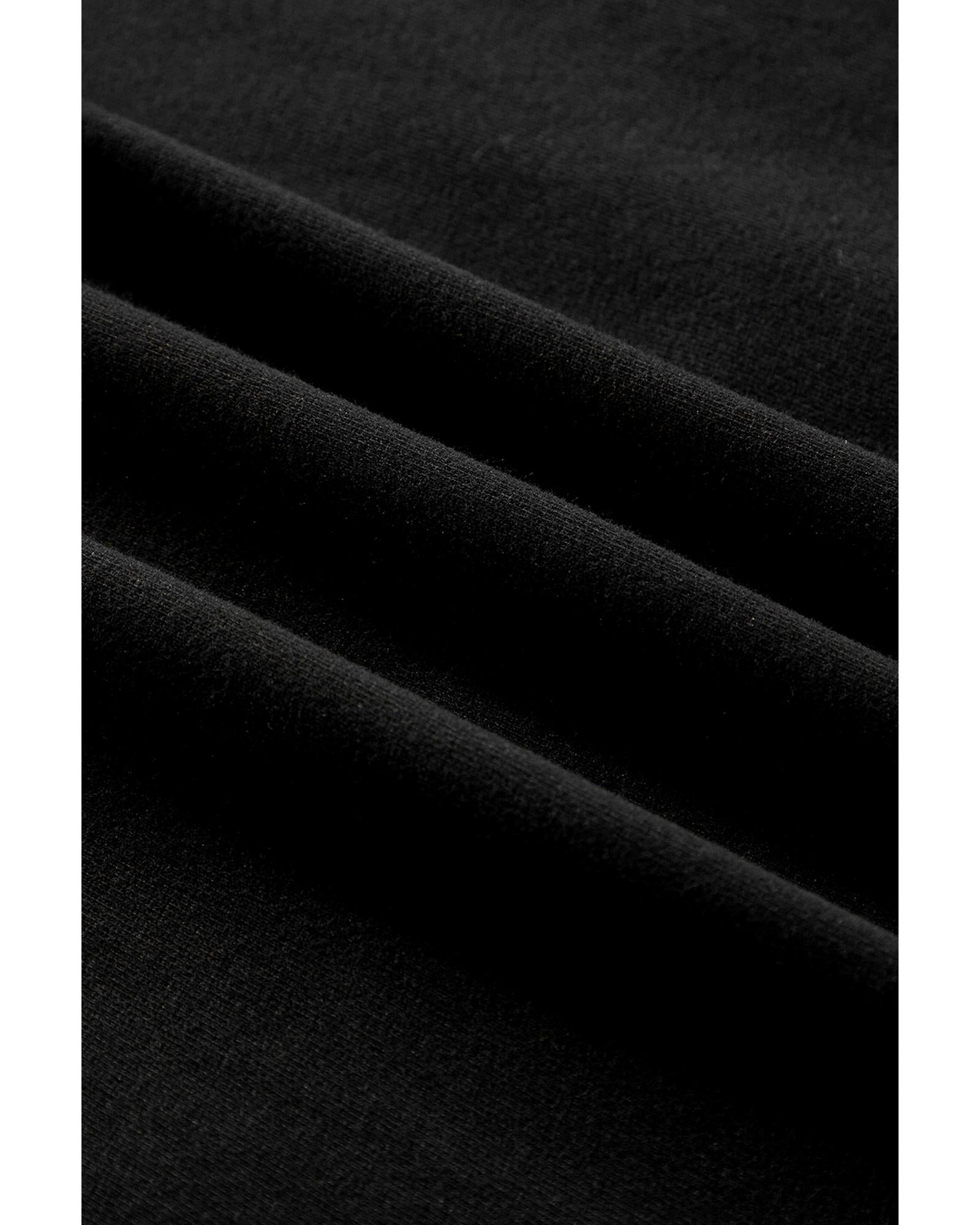 Black Fleece Lined Half Zipper Kangaroo Pockets Loose Hoodie - S 7