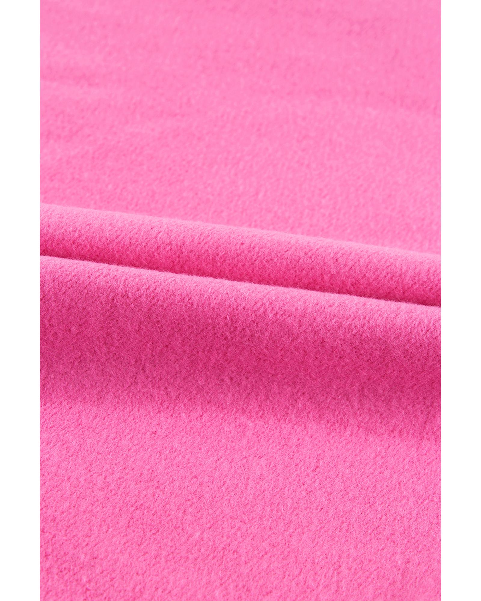 Bonbon Fleece Lined Half Zipper Kangaroo Pockets Loose Hoodie - 2XL 3