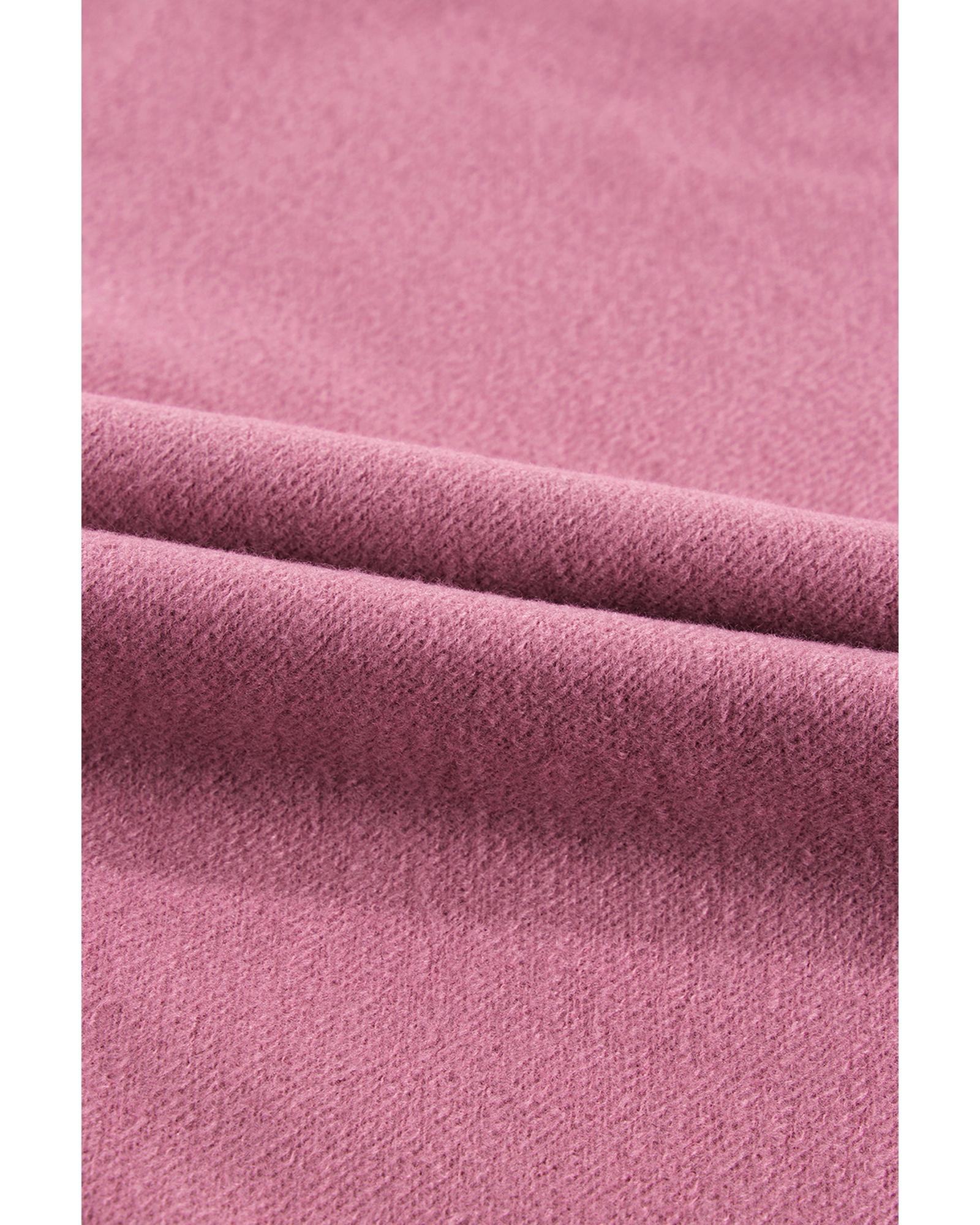 Valerian Fleece Lined Half Zipper Kangaroo Pockets Loose Hoodie - M 4