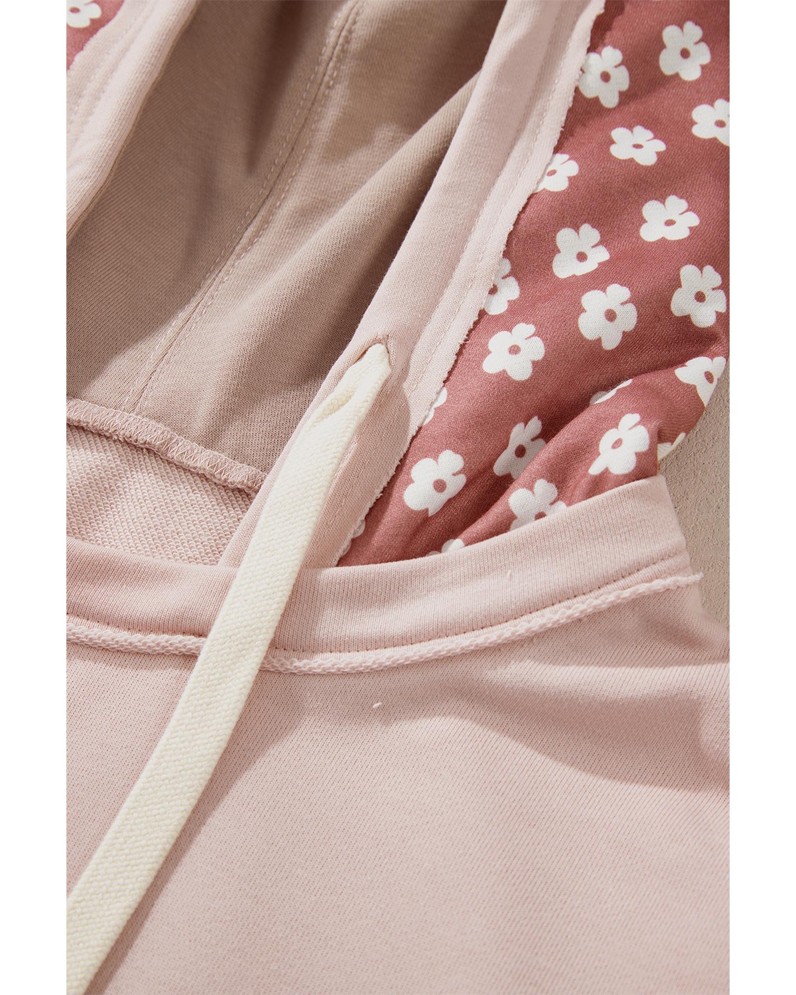 Delicacy Floral Patchwork Star Pattern Drawstring Hoodie - XL 6
