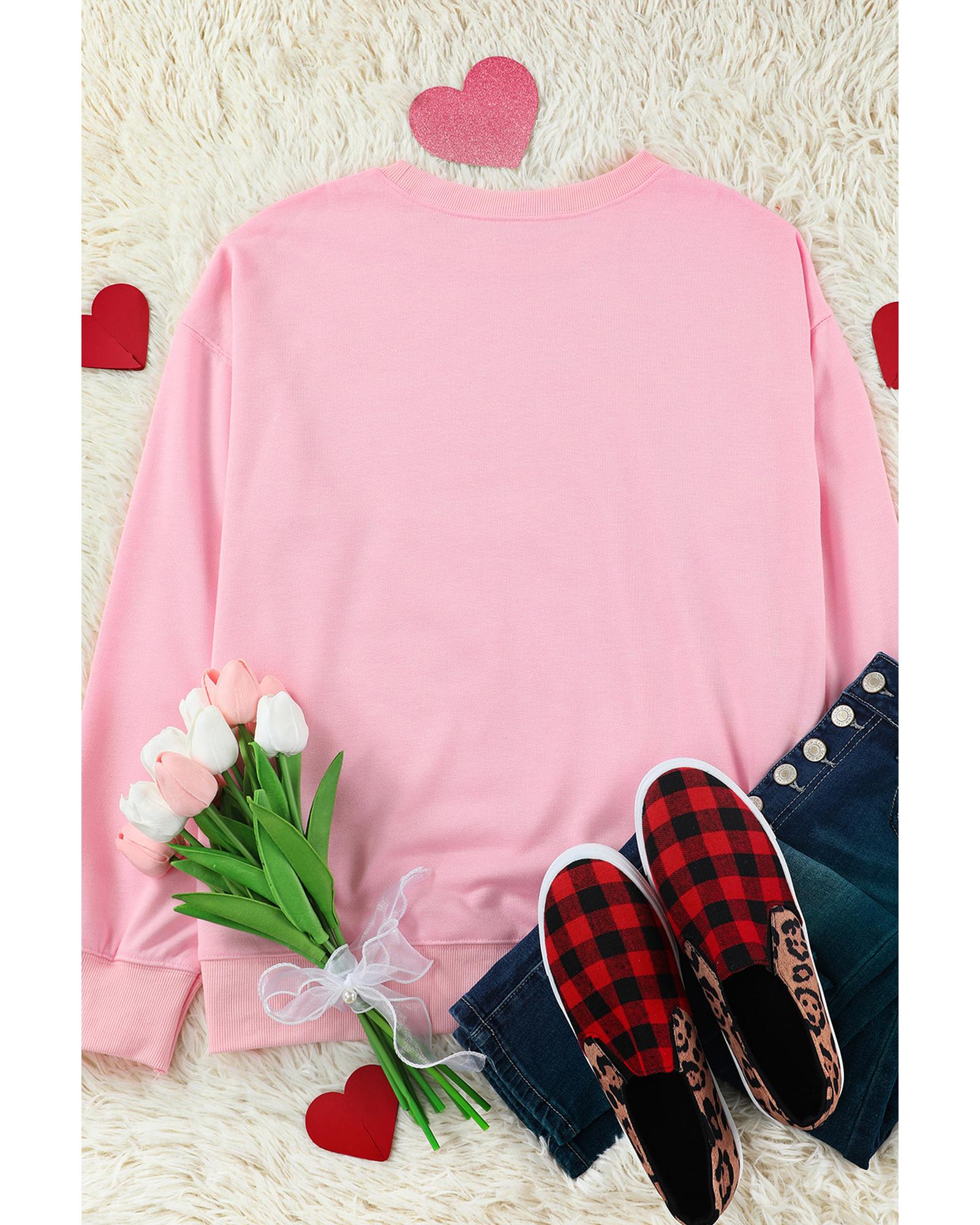 Pink BE MINE Puff Graphic Pullover Sweatshirt - 2XL 3