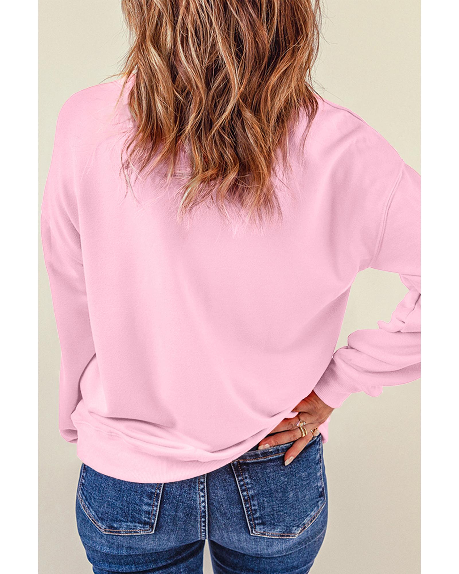 Pink BE MINE Puff Graphic Pullover Sweatshirt - 2XL 5