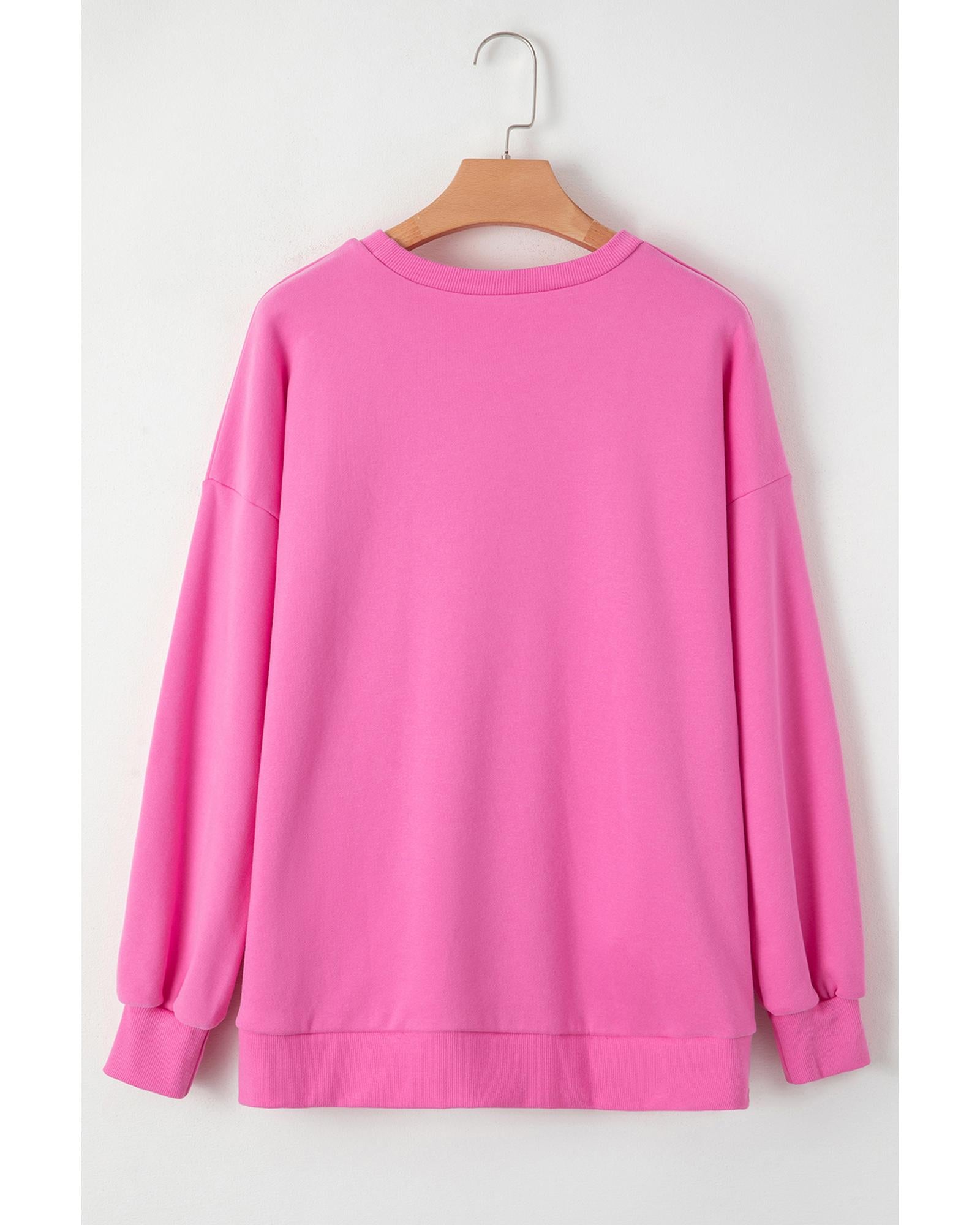 Bonbon Solid Fleece Lined Drop Shoulder High Low Sweatshirt - M 7