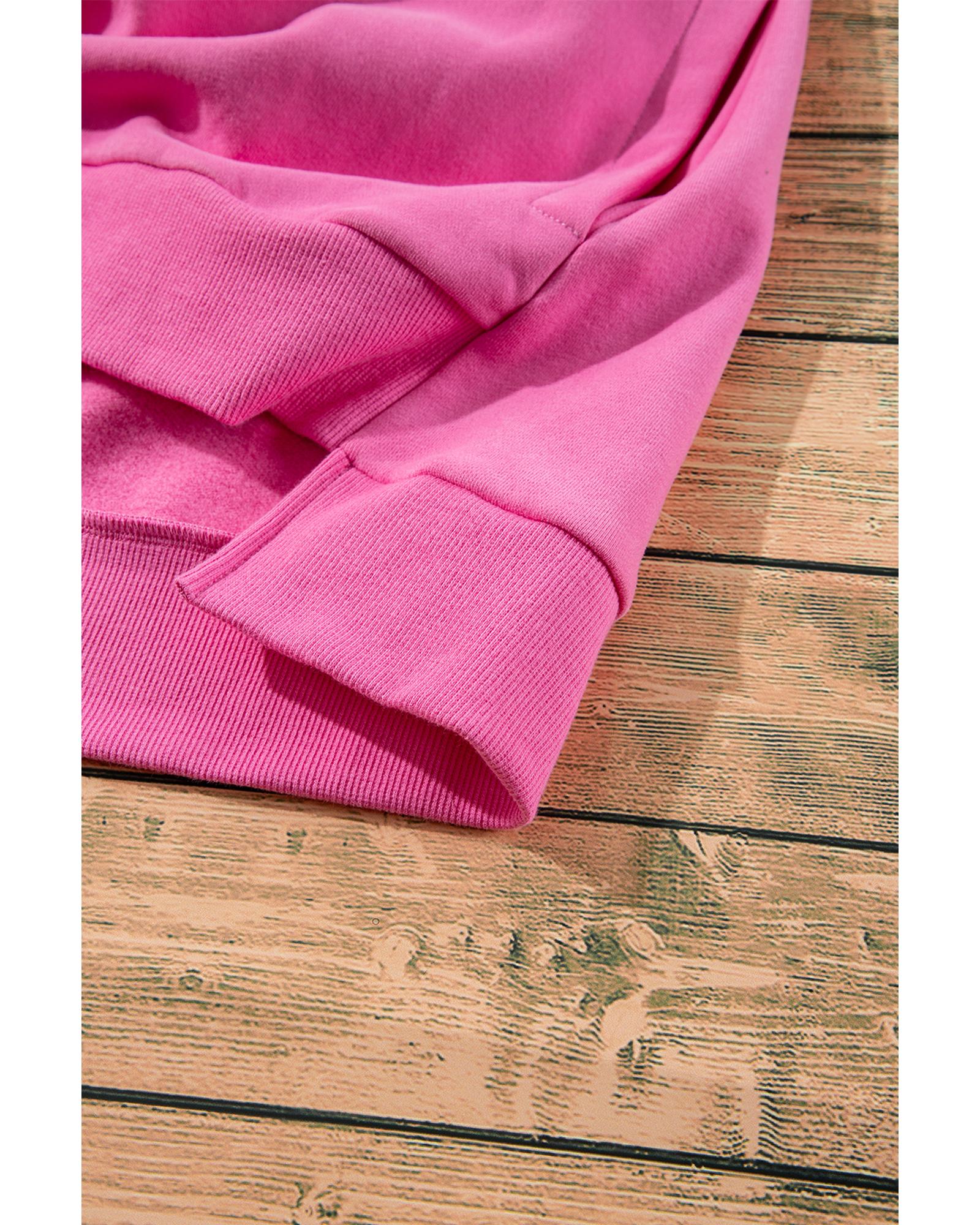 Bonbon Solid Fleece Lined Drop Shoulder High Low Sweatshirt - S 5