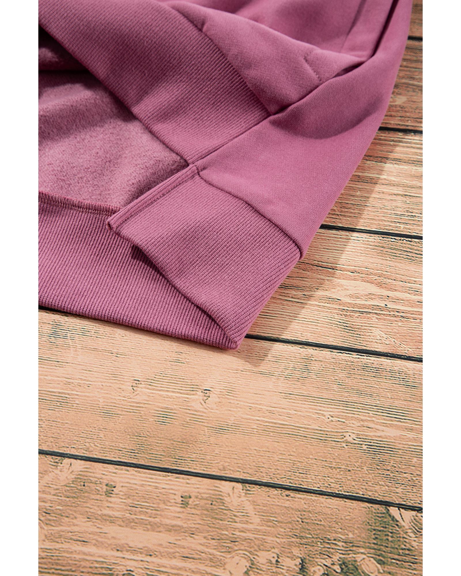 Valerian Solid Fleece Lined Drop Shoulder High Low Sweatshirt - L 7
