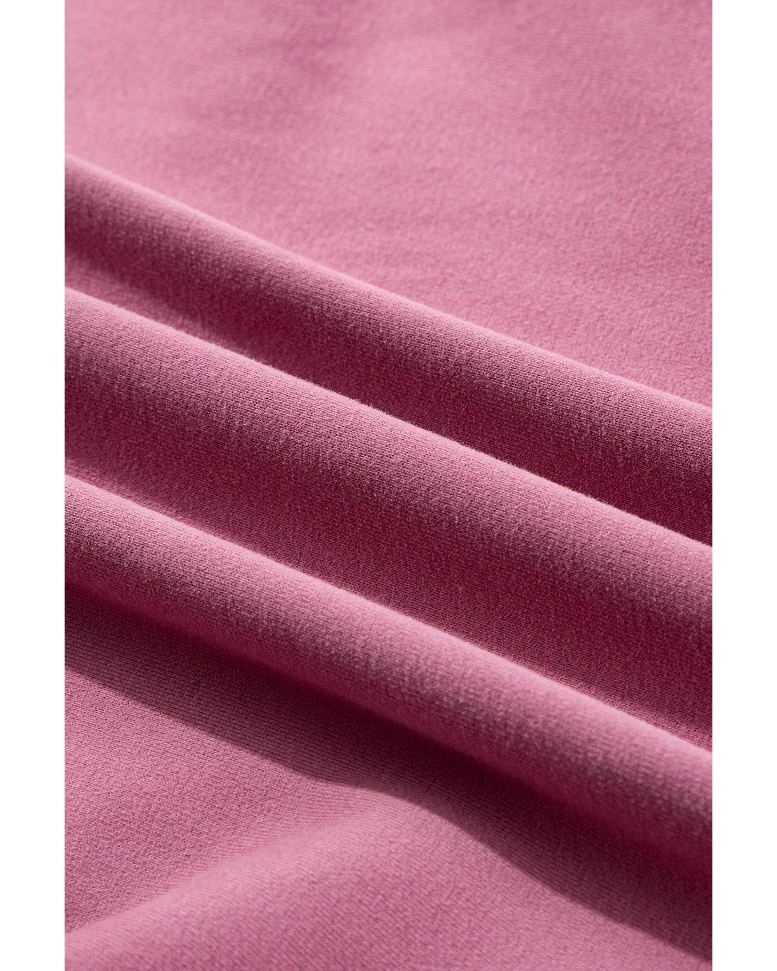 Valerian Solid Fleece Lined Drop Shoulder High Low Sweatshirt - M 4