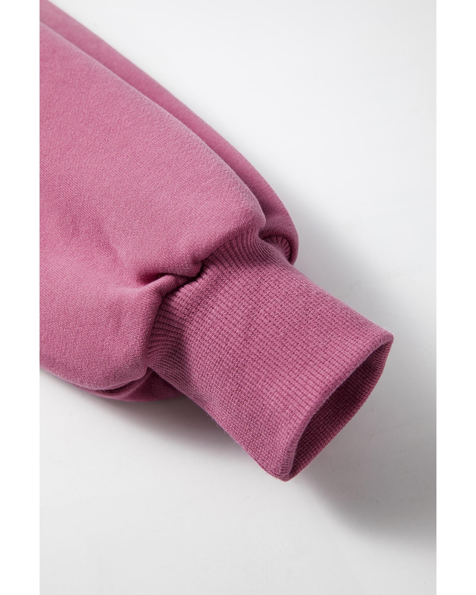 Valerian Solid Fleece Lined Drop Shoulder High Low Sweatshirt - XL 5