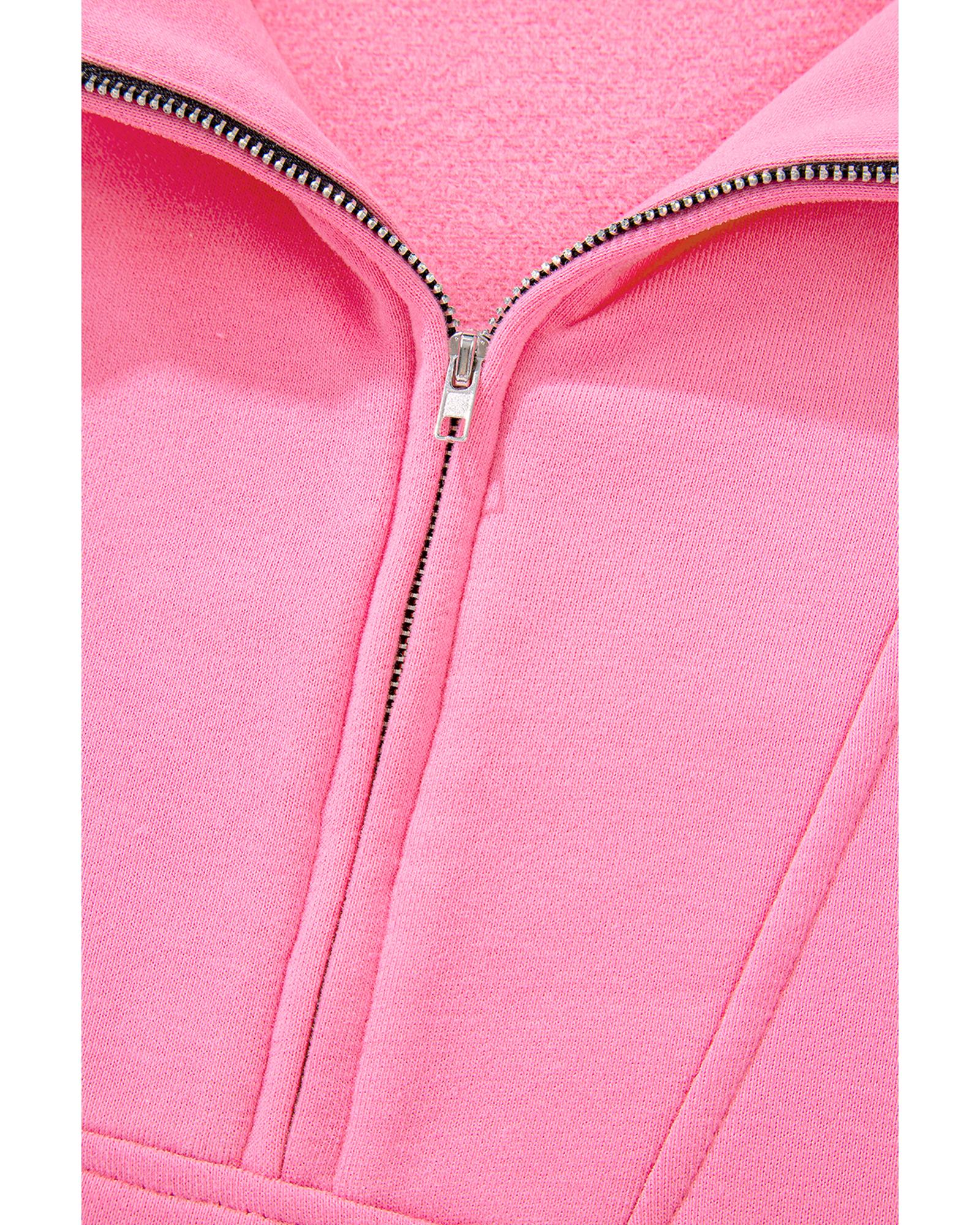 Bonbon Zip-up Stand Neck Kangaroo Pocket Sweatshirt - M 8
