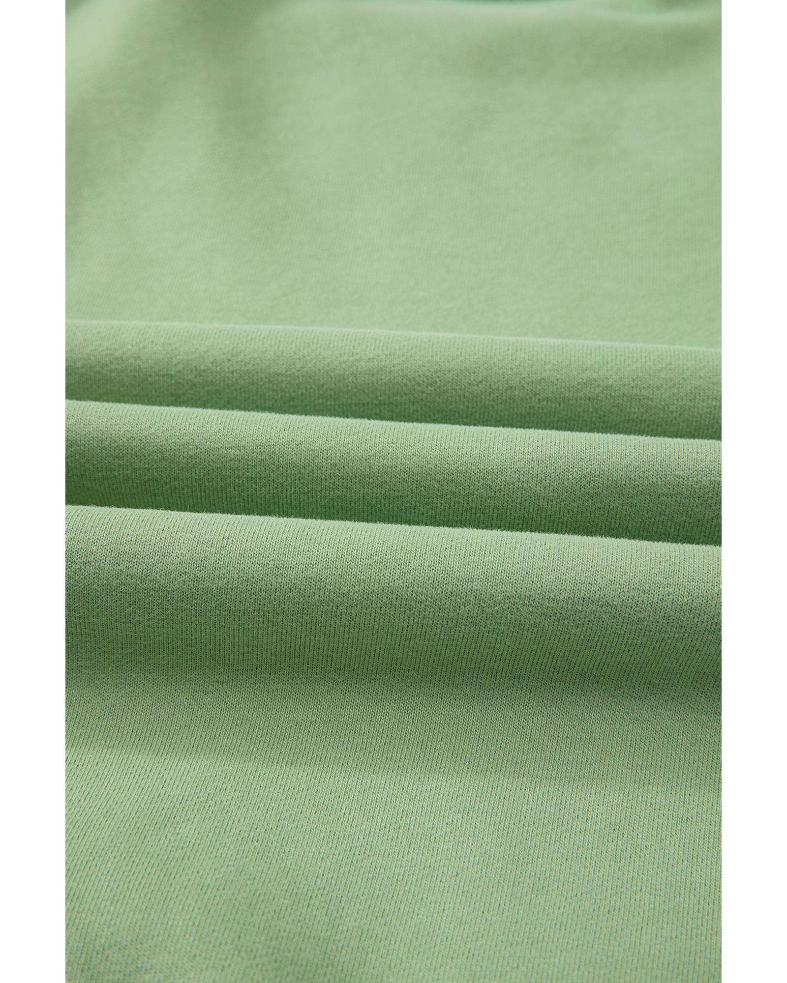 Smoke Green Solid Fleece Lined Drop Shoulder Terry Sweatshirt - M 7