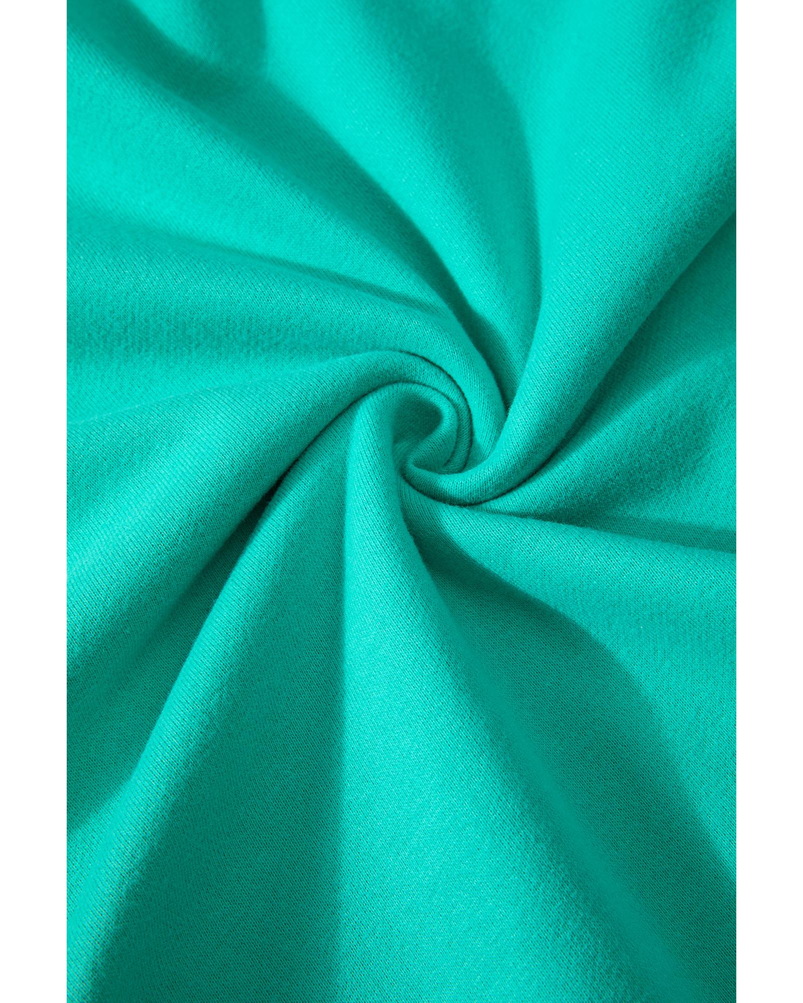 Aruba Blue Solid Fleece Lined Drop Shoulder Terry Sweatshirt - M 3
