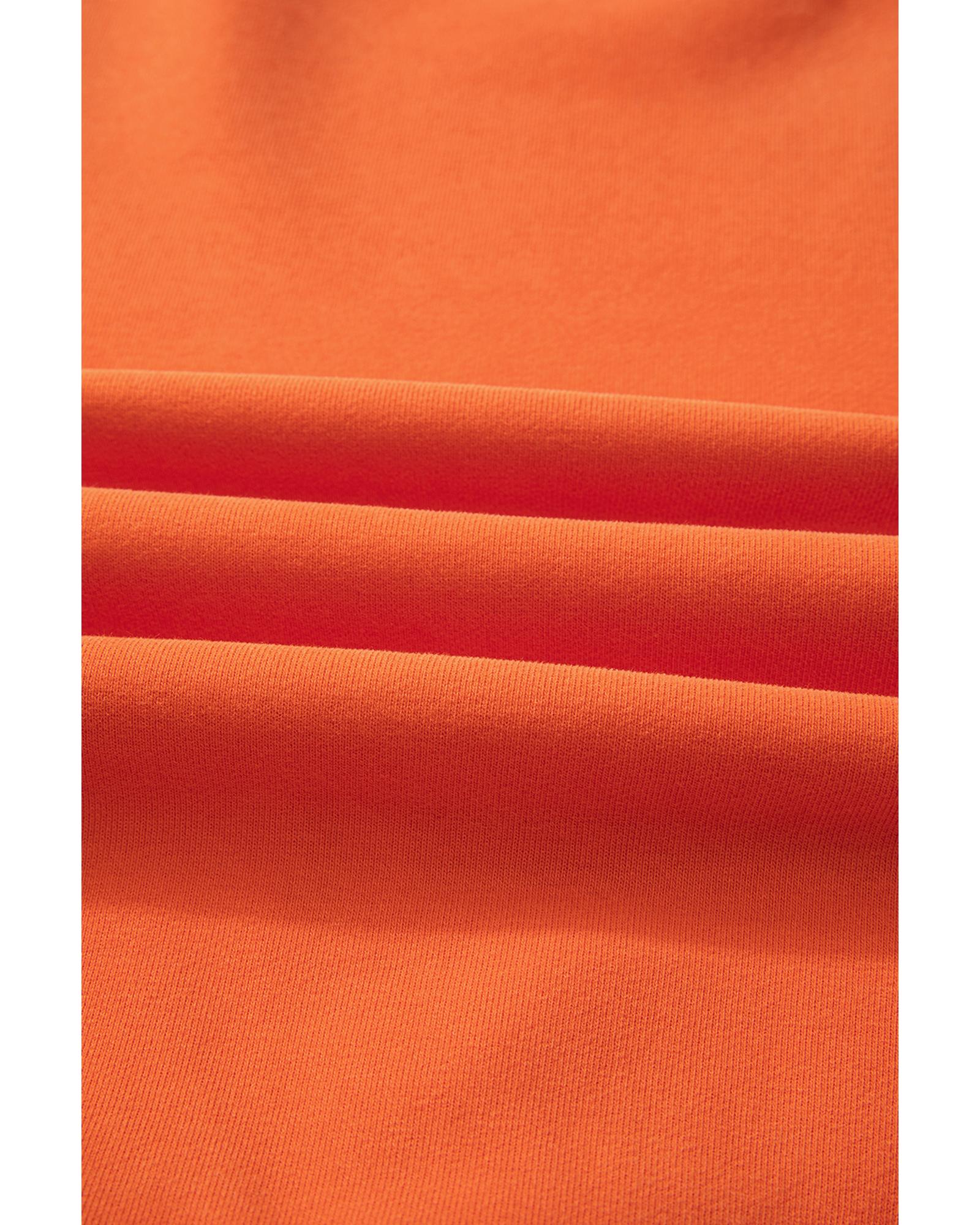 Russet Orange Solid Fleece Lined Drop Shoulder Terry Sweatshirt - 2XL