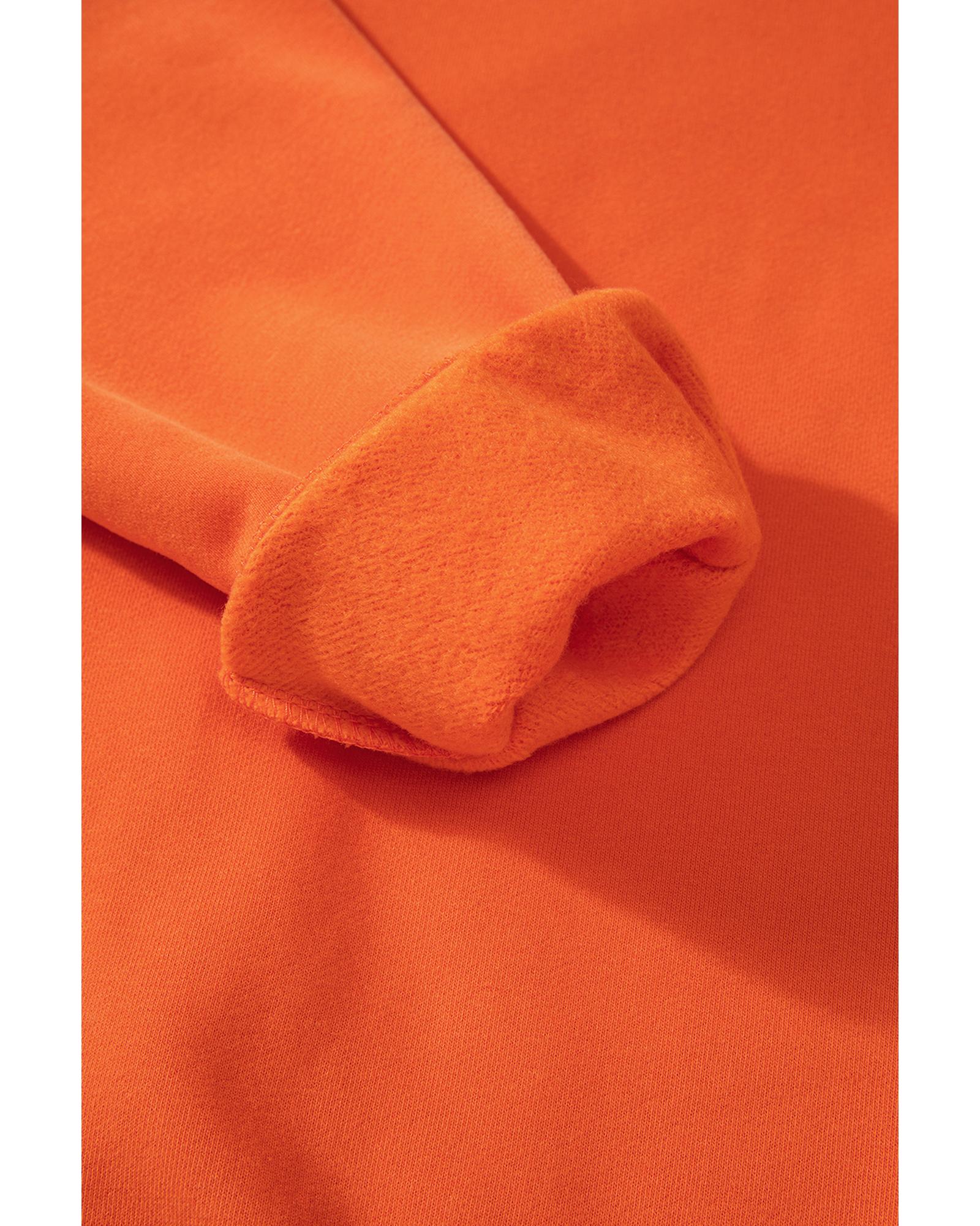 Russet Orange Solid Fleece Lined Drop Shoulder Terry Sweatshirt - 2XL 7