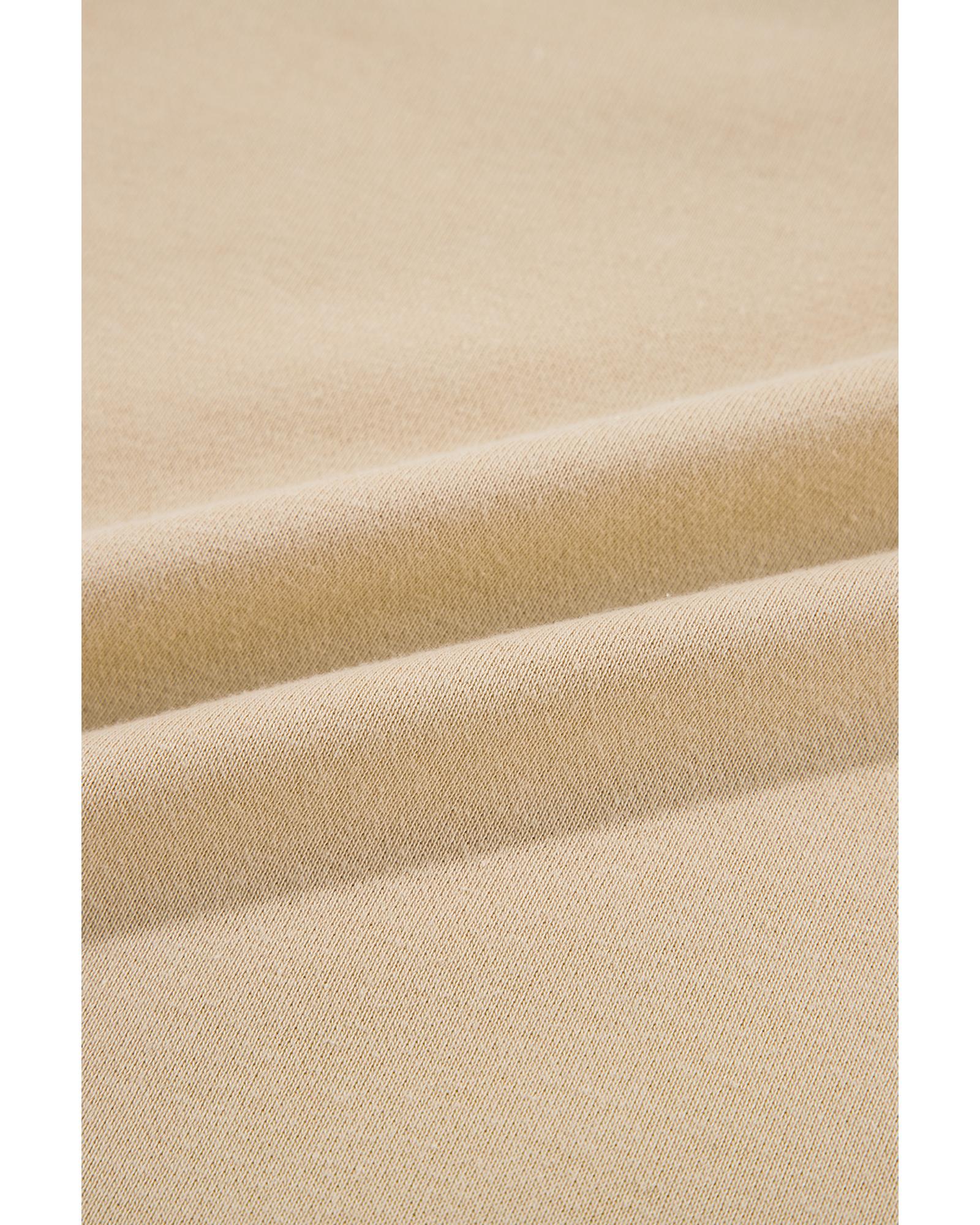 Apricot Color Block Thumbhole Sleeve Drop Shoulder Sweatshirt - M