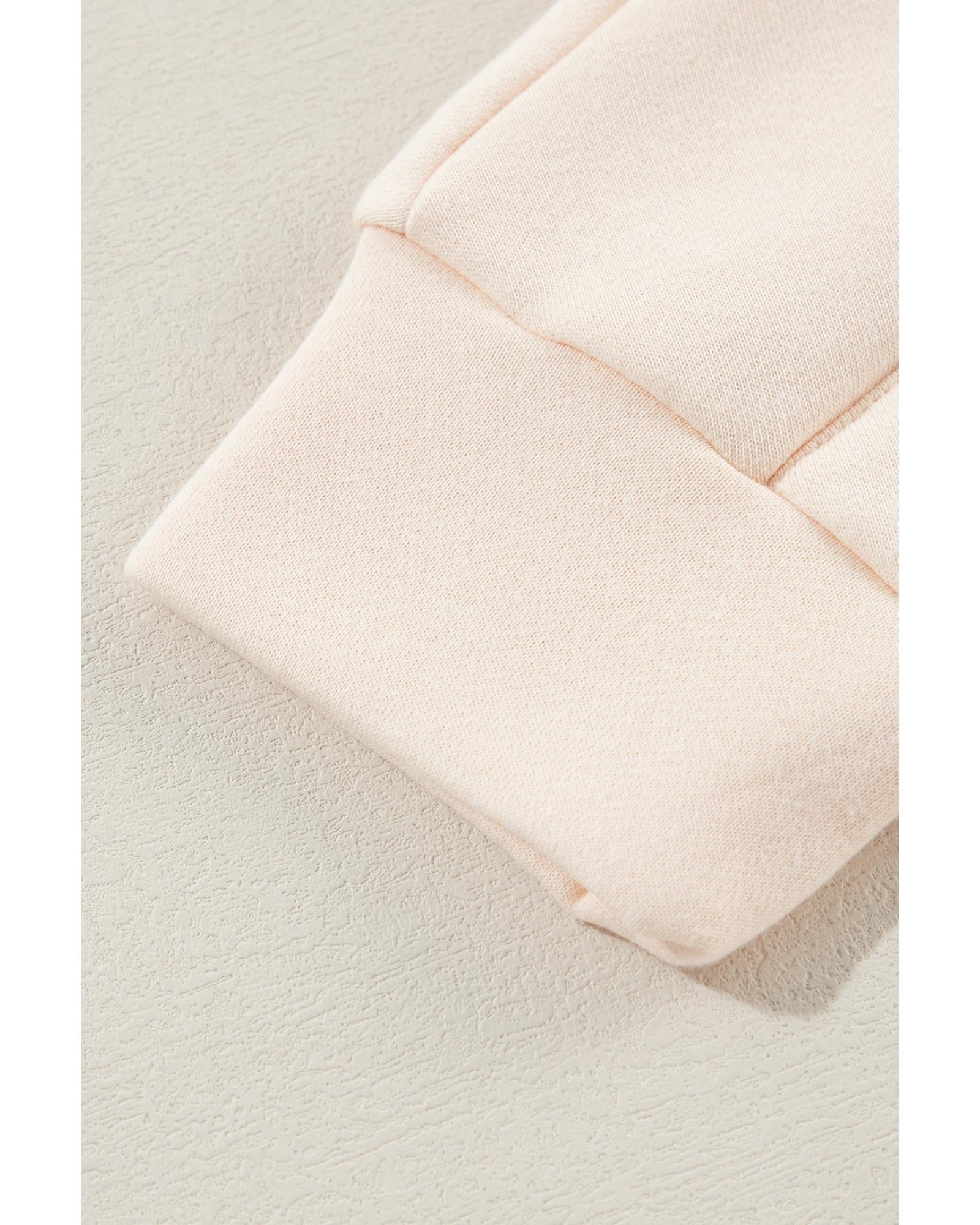 Apricot Drawstring Turtleneck Dolman Sleeve Sweatshirt - S 7