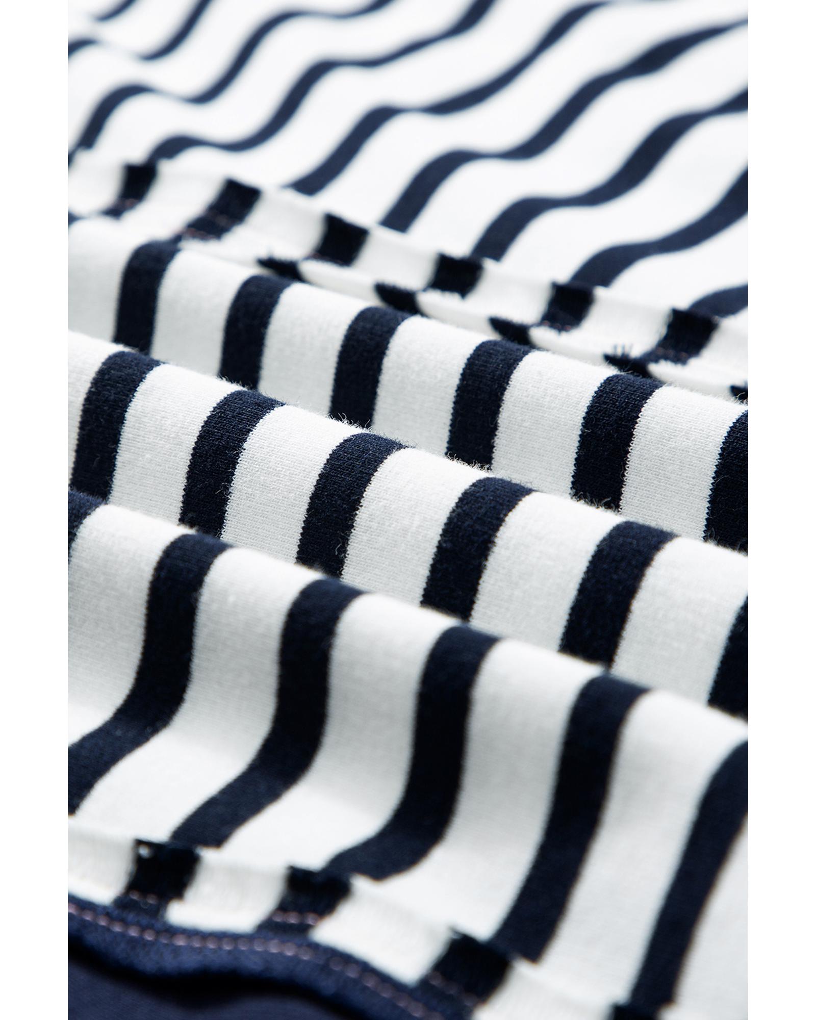 White Stripe Color Block Exposed Seam Loose Fit Sweatshirt - L 7