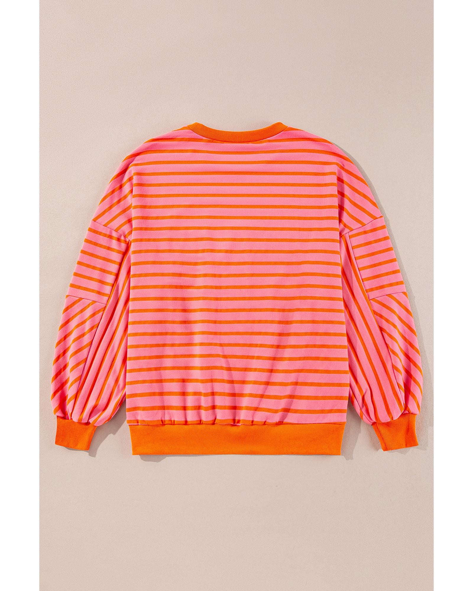 Russet Orange Drop Shoulder Crew Neck Loose Sweatshirt - L 3