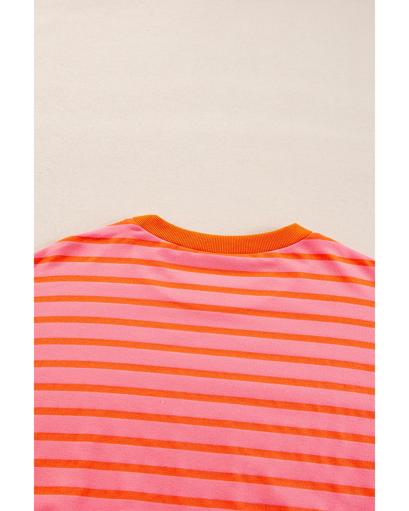 Russet Orange Drop Shoulder Crew Neck Loose Sweatshirt - L 4