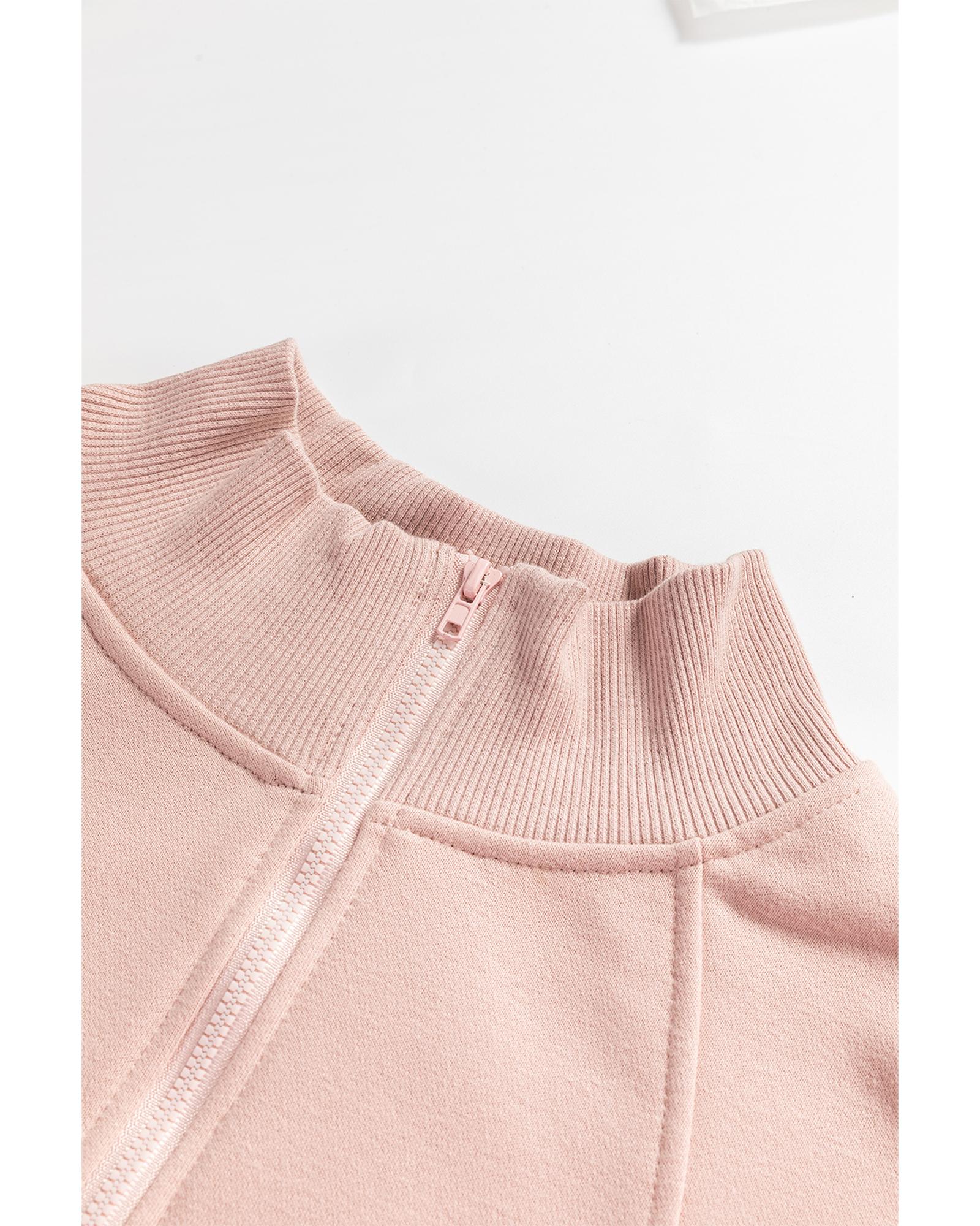 Smoke Gray Zipped Neck Pullover Drop Shoulder Sweatshirt - L 3