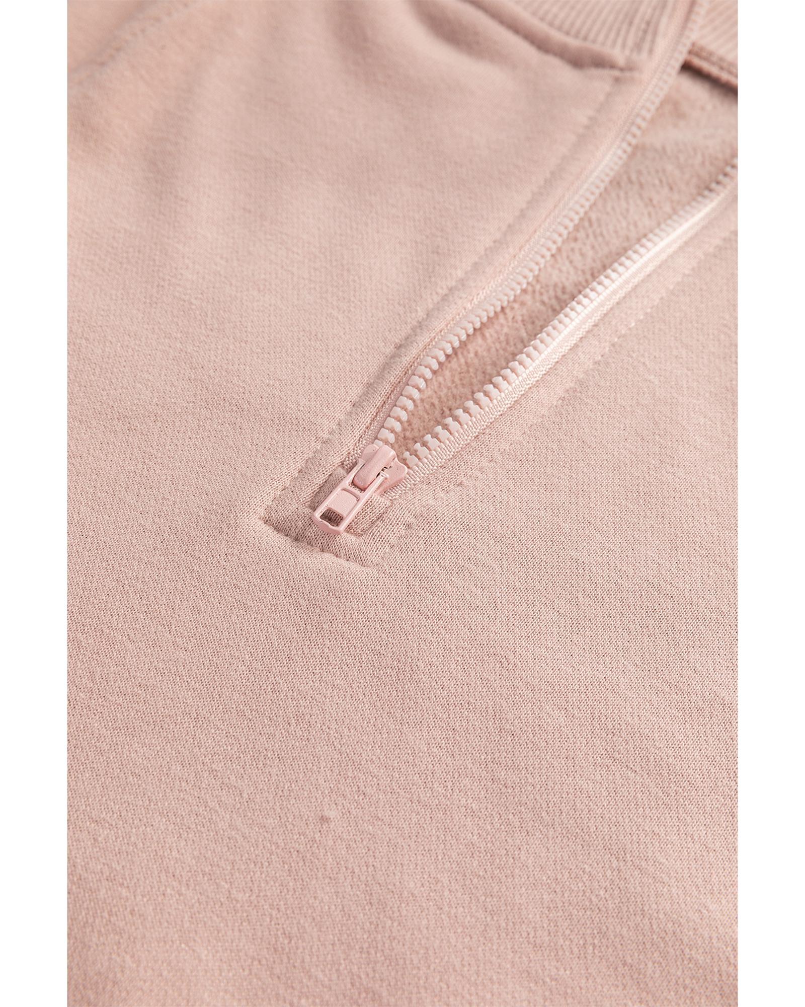 Smoke Gray Zipped Neck Pullover Drop Shoulder Sweatshirt - L 8