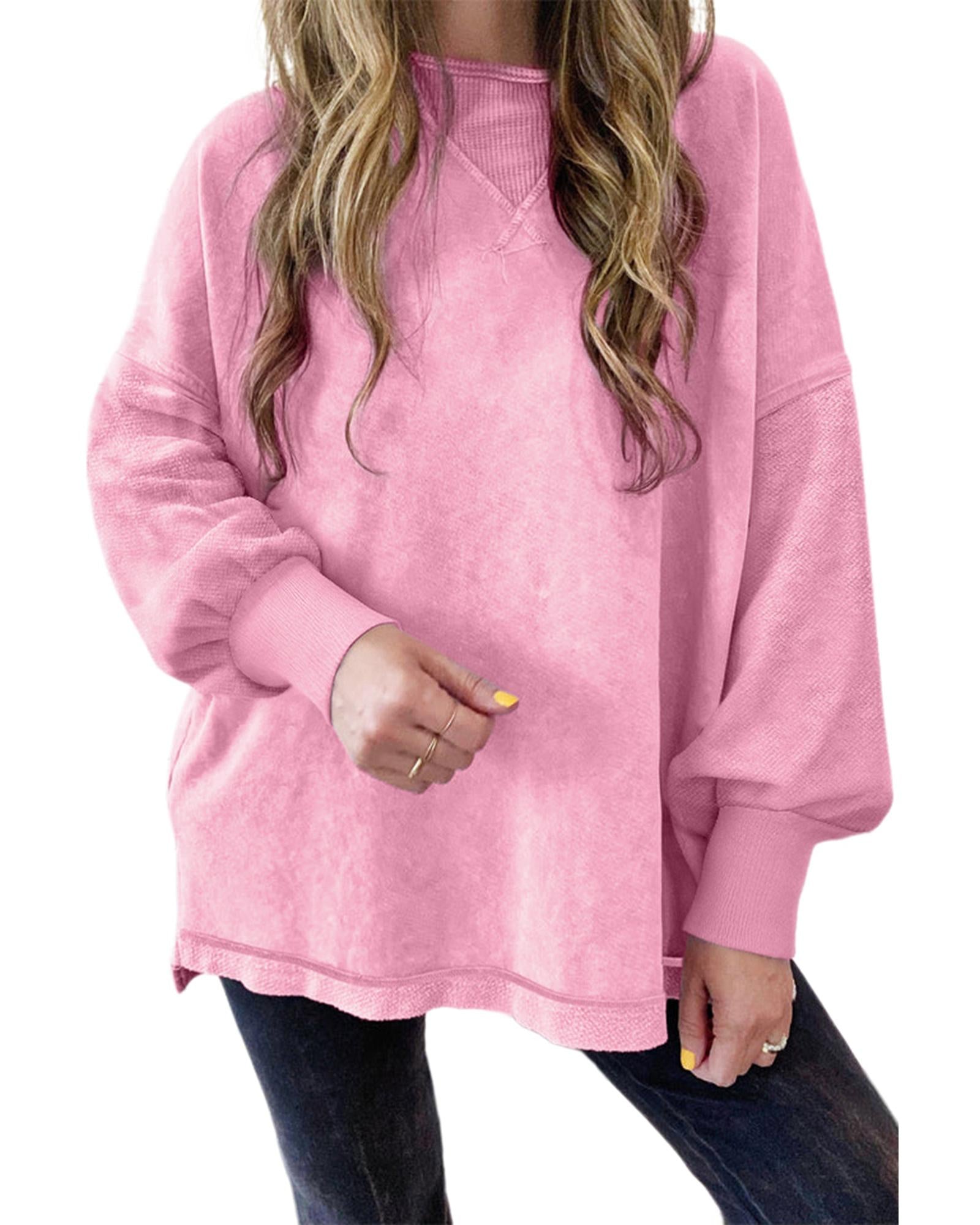 Strawberry Pink Mineral Wash Drop Shoulder Pullover Sweatshirt - 2XL