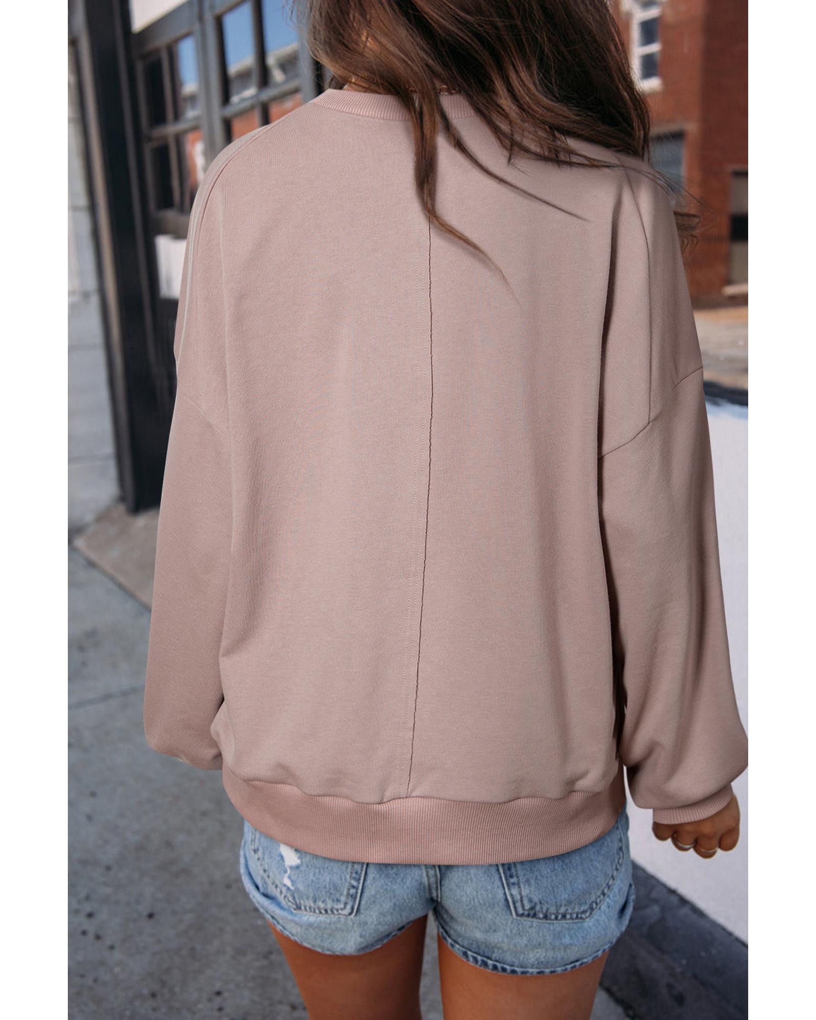 Goat Floral Peace Symbol Drop Shoulder Sweatshirt - L 6